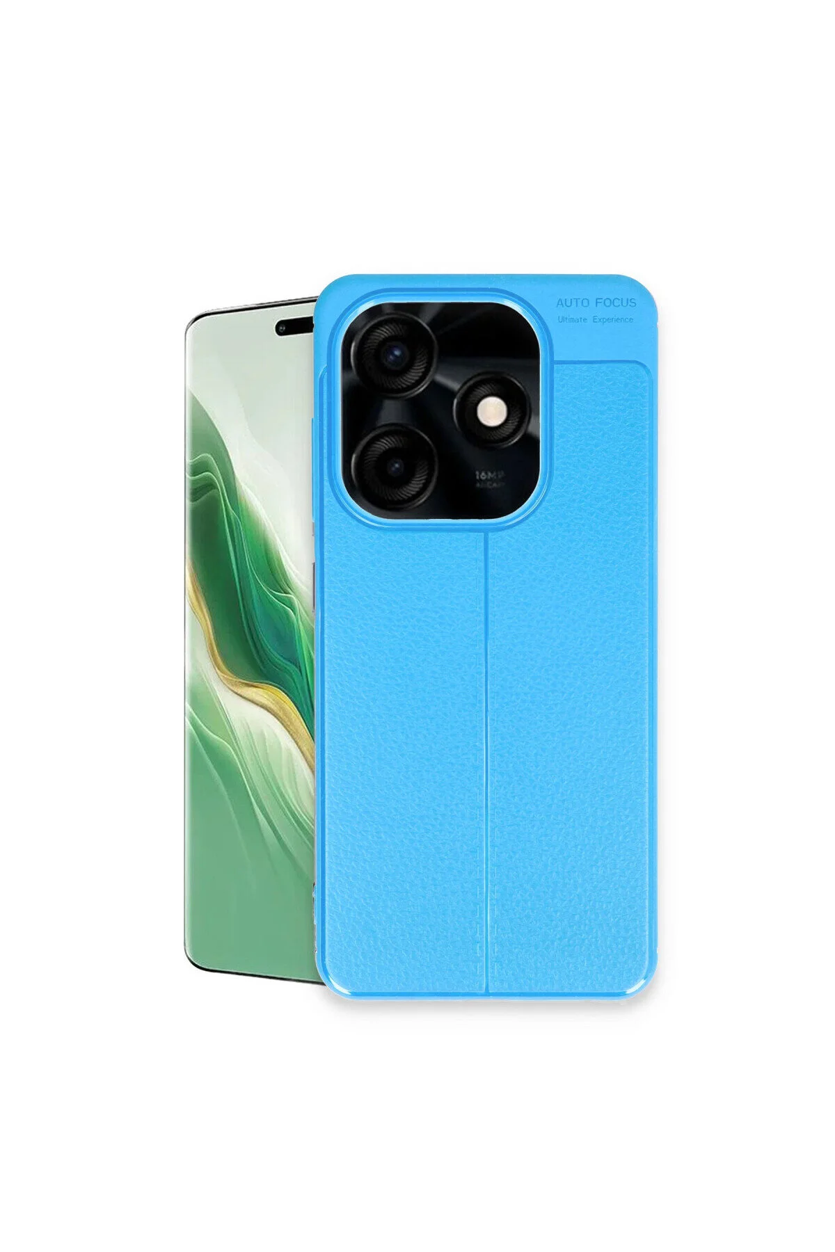 Tecno Spark Go 2024 İçin Uyumlu Deri Tasarımlı Elde Kaymaz Korumalı Silikon Kılıf