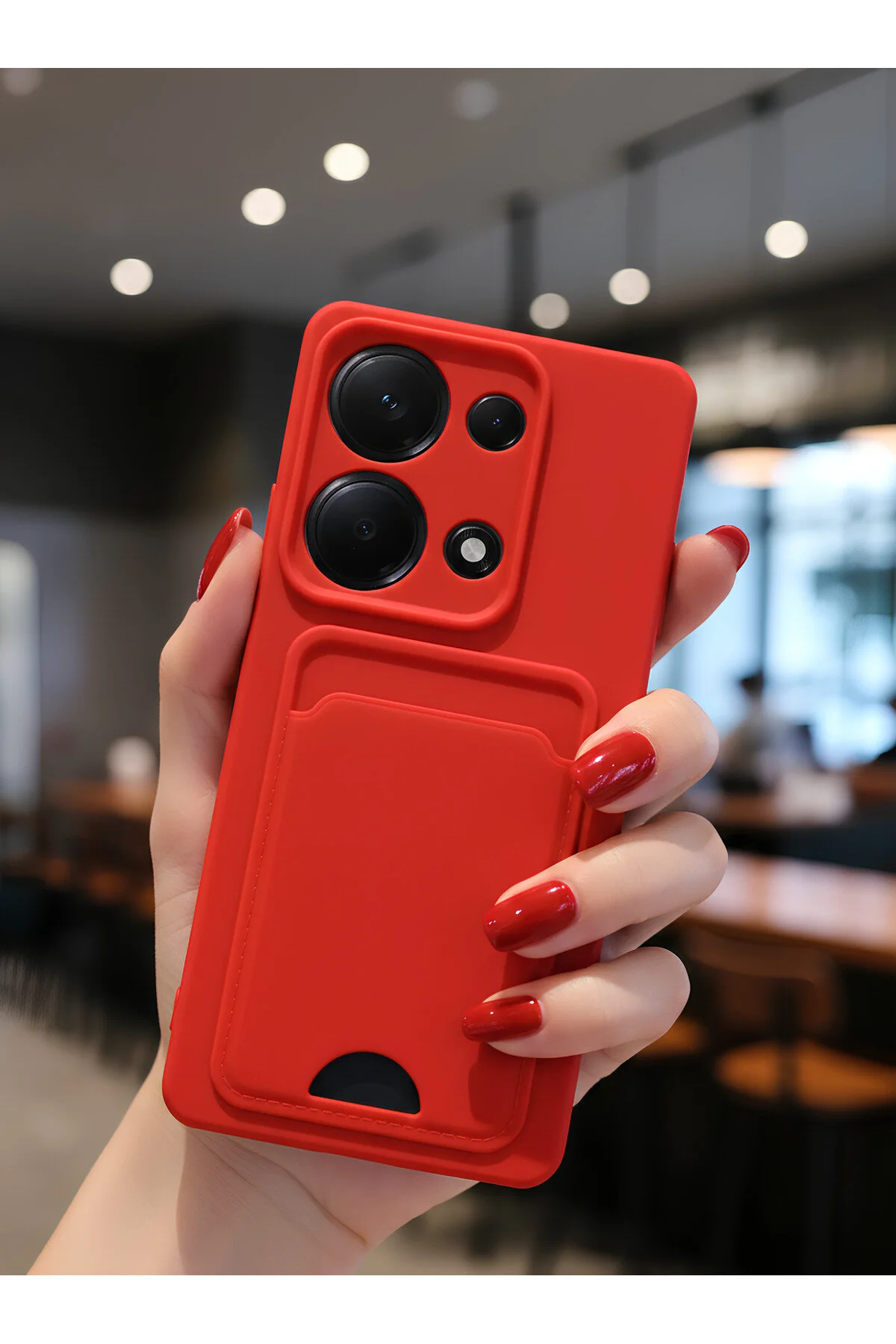 Xiaomi Redmi Note 13 Pro 4G Kılıf Kart ve Resim Bölmeli Soft Renkli Silikon Kapak