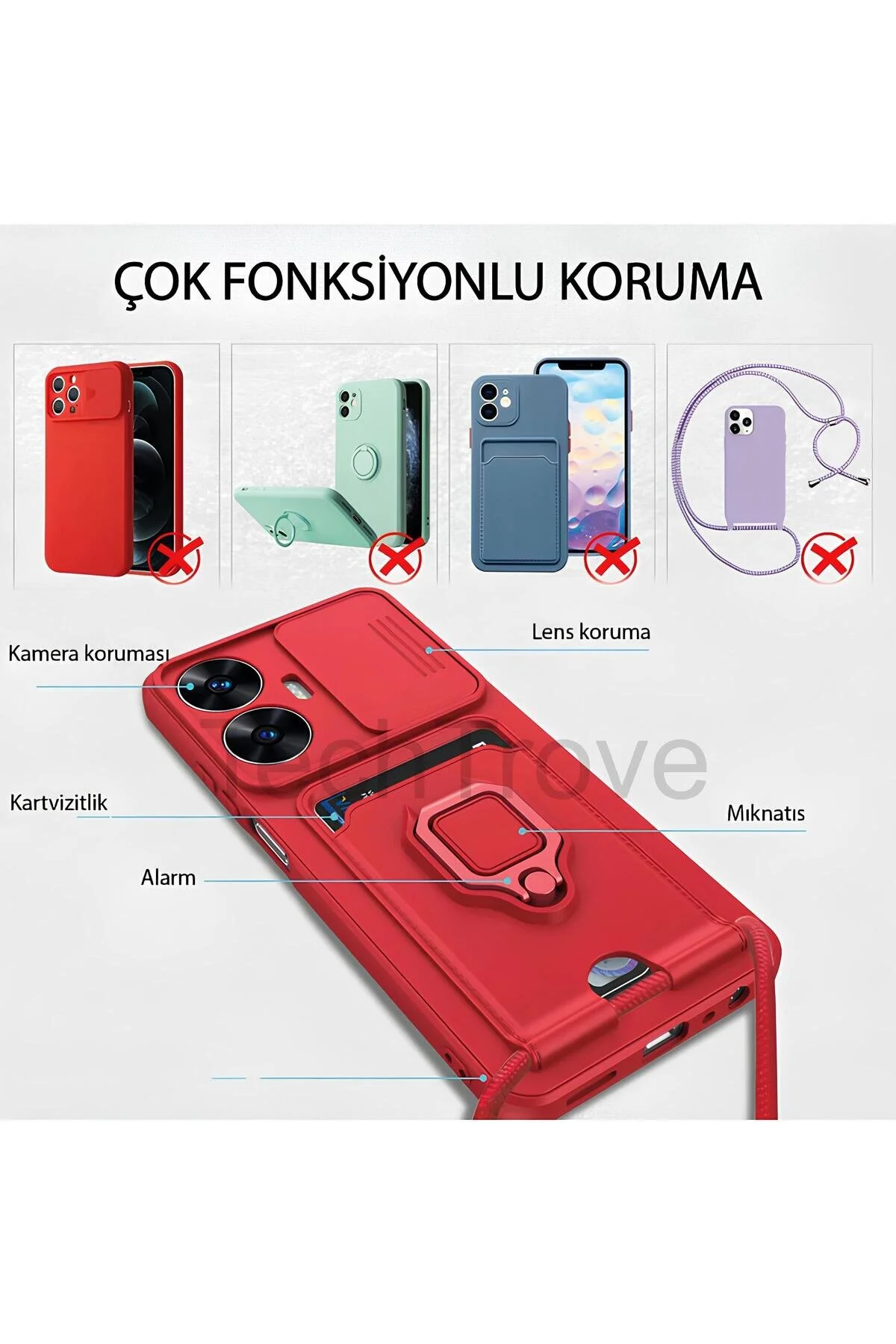 iPhone 12 Pro Max Kılıf Kamera Koruma Sürgülü Kartvizitli Kartlıklı Standlı İpli Renkli Kapak
