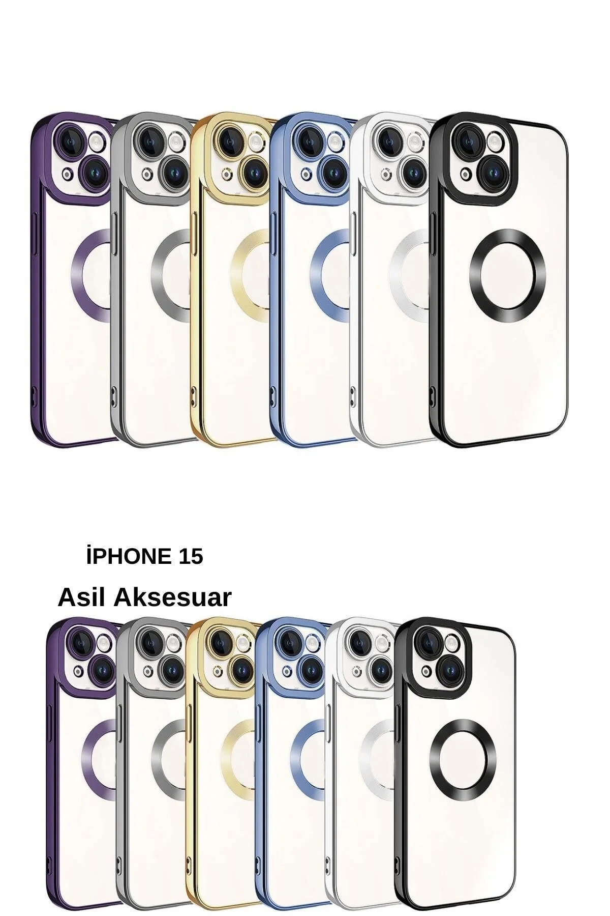Apple Iphone 15 Uyumlu Renkli Detaylı Kamera Korumalı Logo Kısmı Açık Korumalı Kılıf