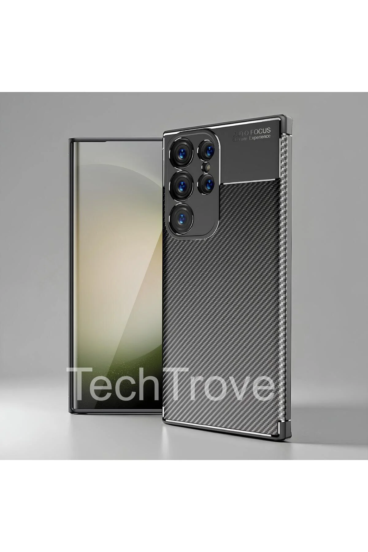 Samsung Galaxy S24 Ultra Kılıf Kamera Korumalı Darbe Emici Karbon Fiber Desenli Kapak