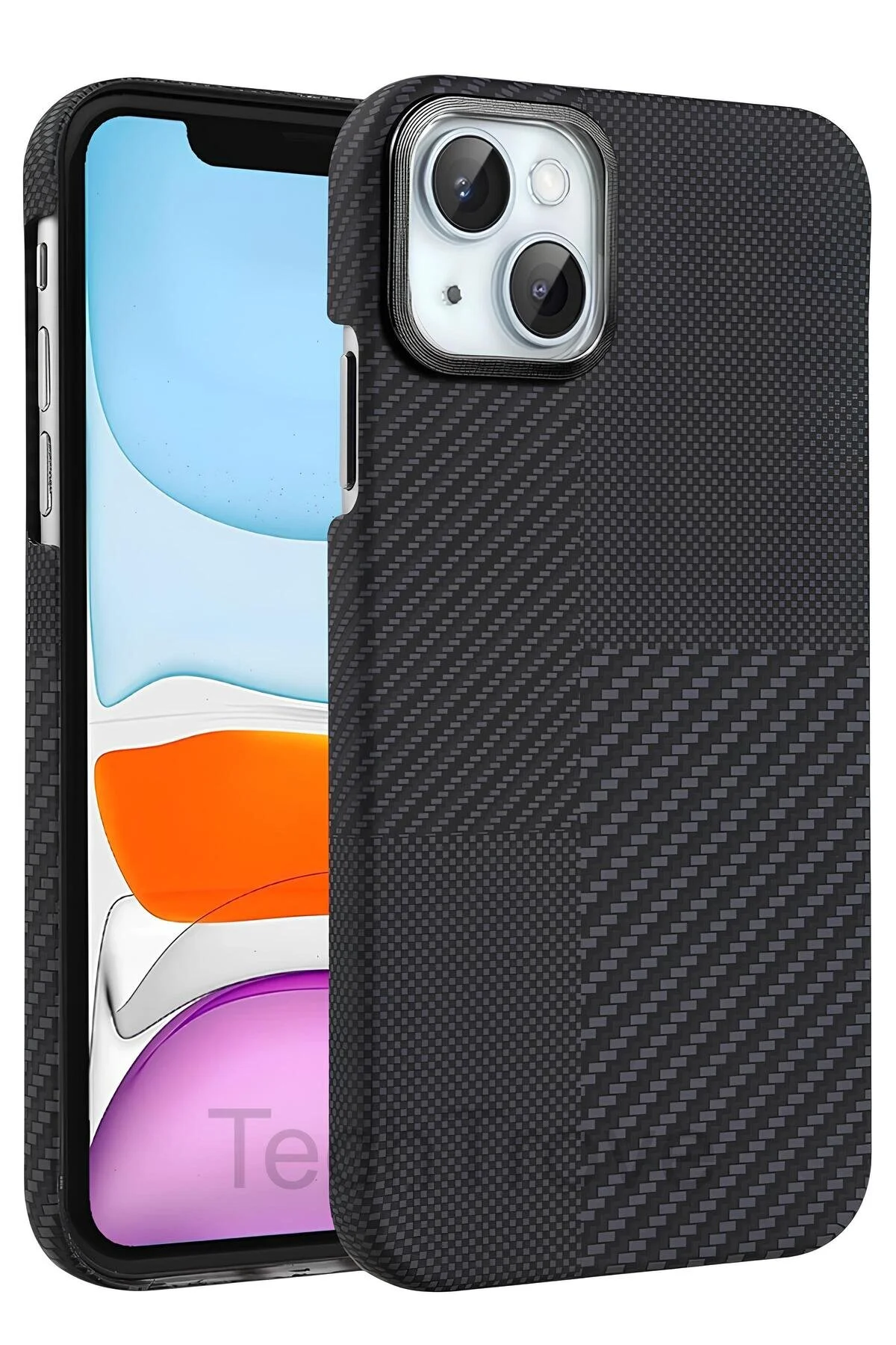Apple iPhone 14 Kılıf Karbon Desenli Magsafe Özellikli Lüx Kapak