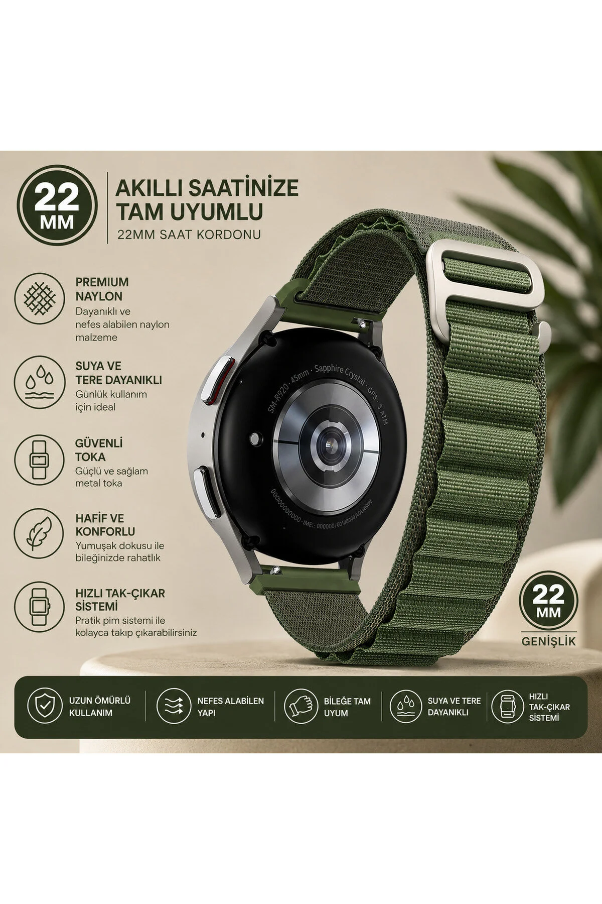 Amazfit Falcon Uyumlu 22mm Premium Örgü Saat Kordonu