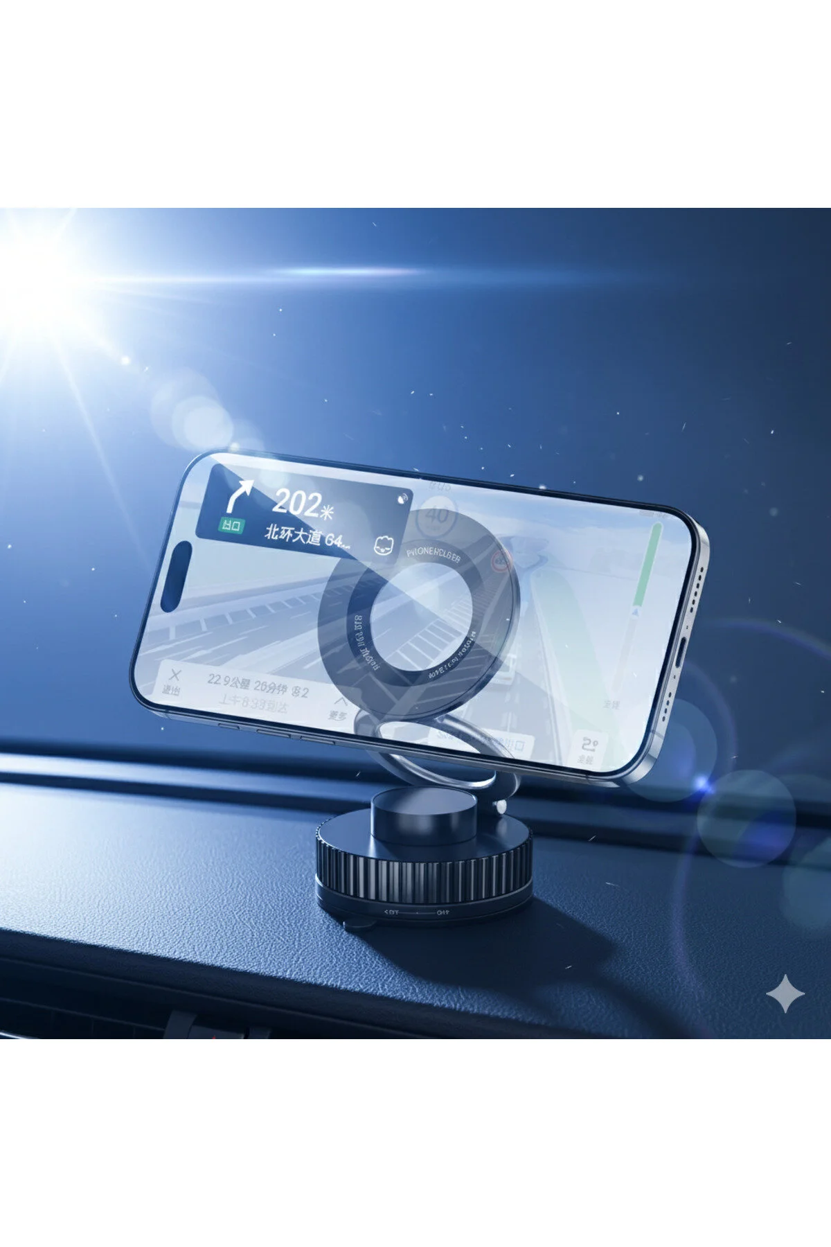 360 Dönebilen Araç İçi Telefon Tutucu Kilitli Vakumlu Magsafe Masa Üstü Telefon Tutucu