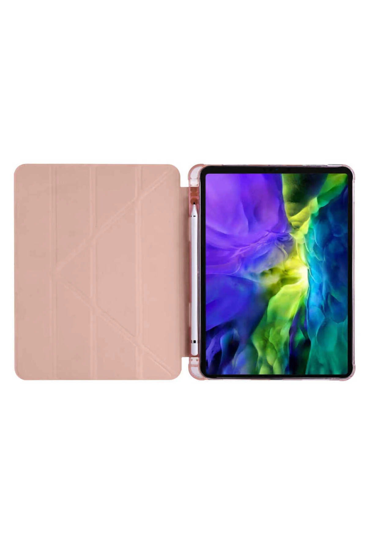 iPad Air 10.9 2020 (4.Nesil) İçin Uyumlu Kalem Bölmeli Stand Olabilen Smart Tablet Kılıfı