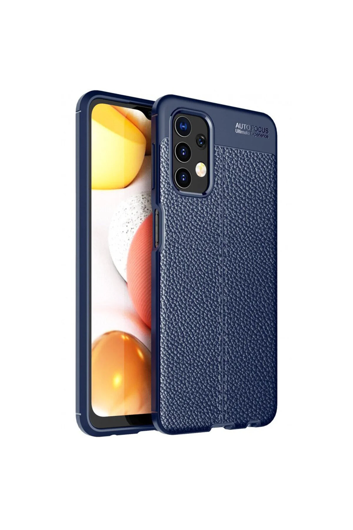 Samsung Galaxy A13 4G İçin Uyumlu Deri Tasarımlı Elde Kaymaz Korumalı Silikon Kılıf