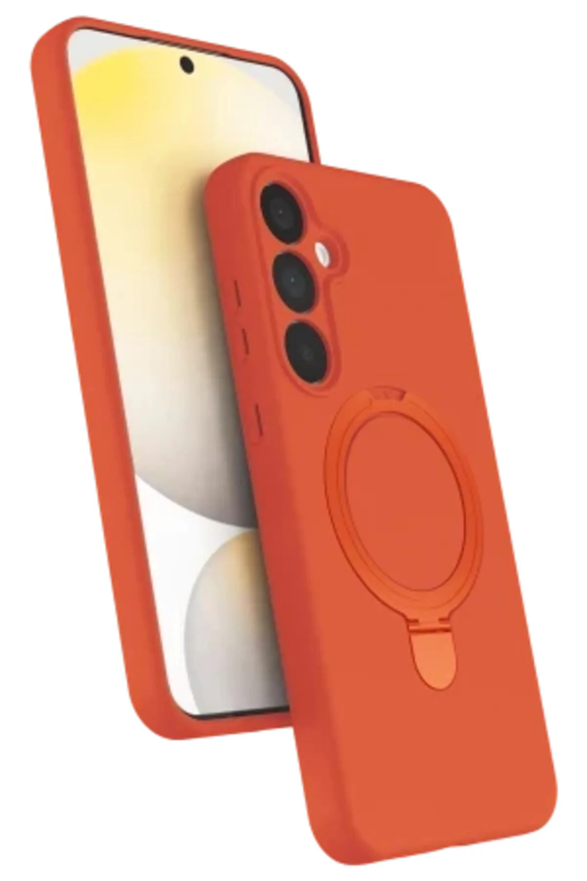 Samsung Galaxy A24 5G İçin Uyumlu Soft Tasarım Magsafe Halka Stand İçi Kadife Kapak