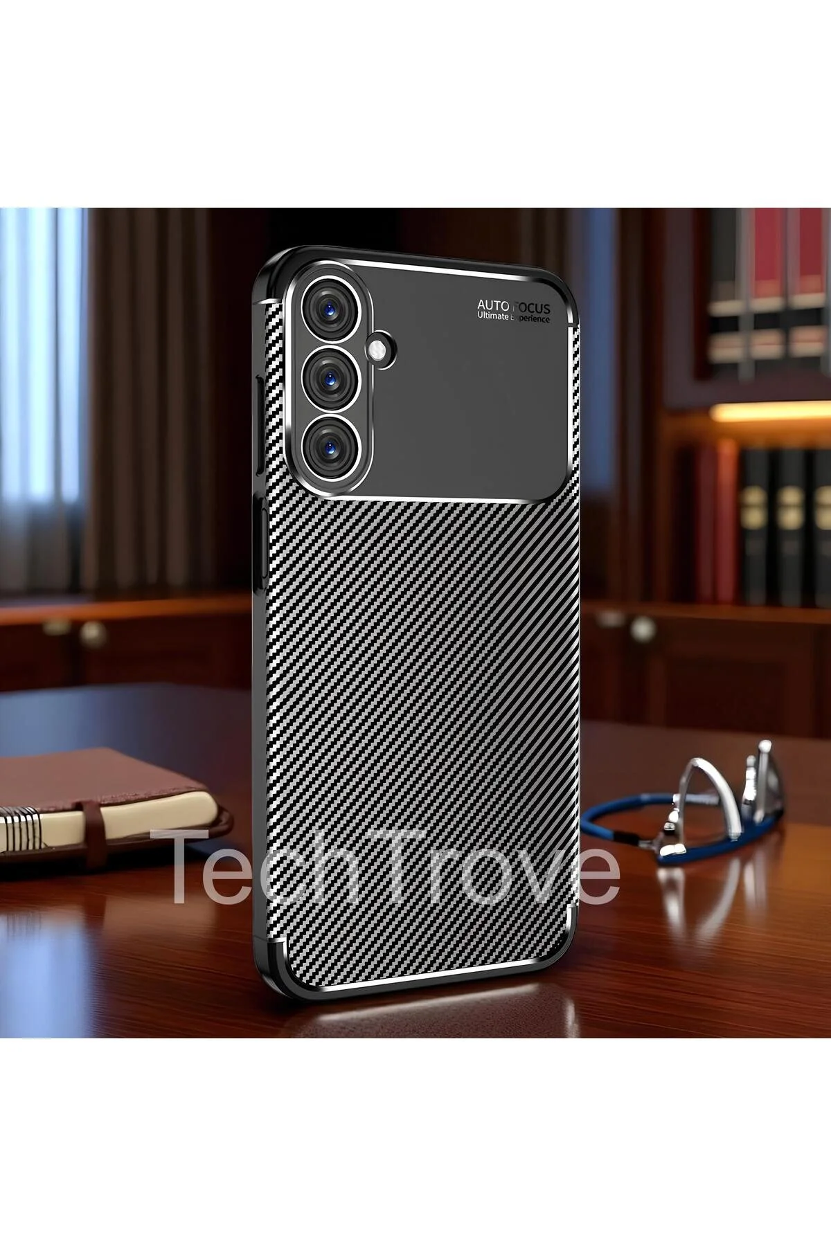 Samsung Galaxy A15 Kılıf Kamera Korumalı Darbe Emici Karbon Fiber Desenli Renk Atmaz Silikon Kapak