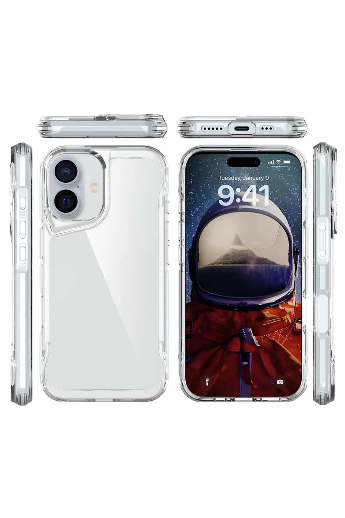 Apple iPhone 17 Kılıf Kamera Koruma Çıkıntılı Sararmaz Leke Tutmaz Şeffaf Kapak