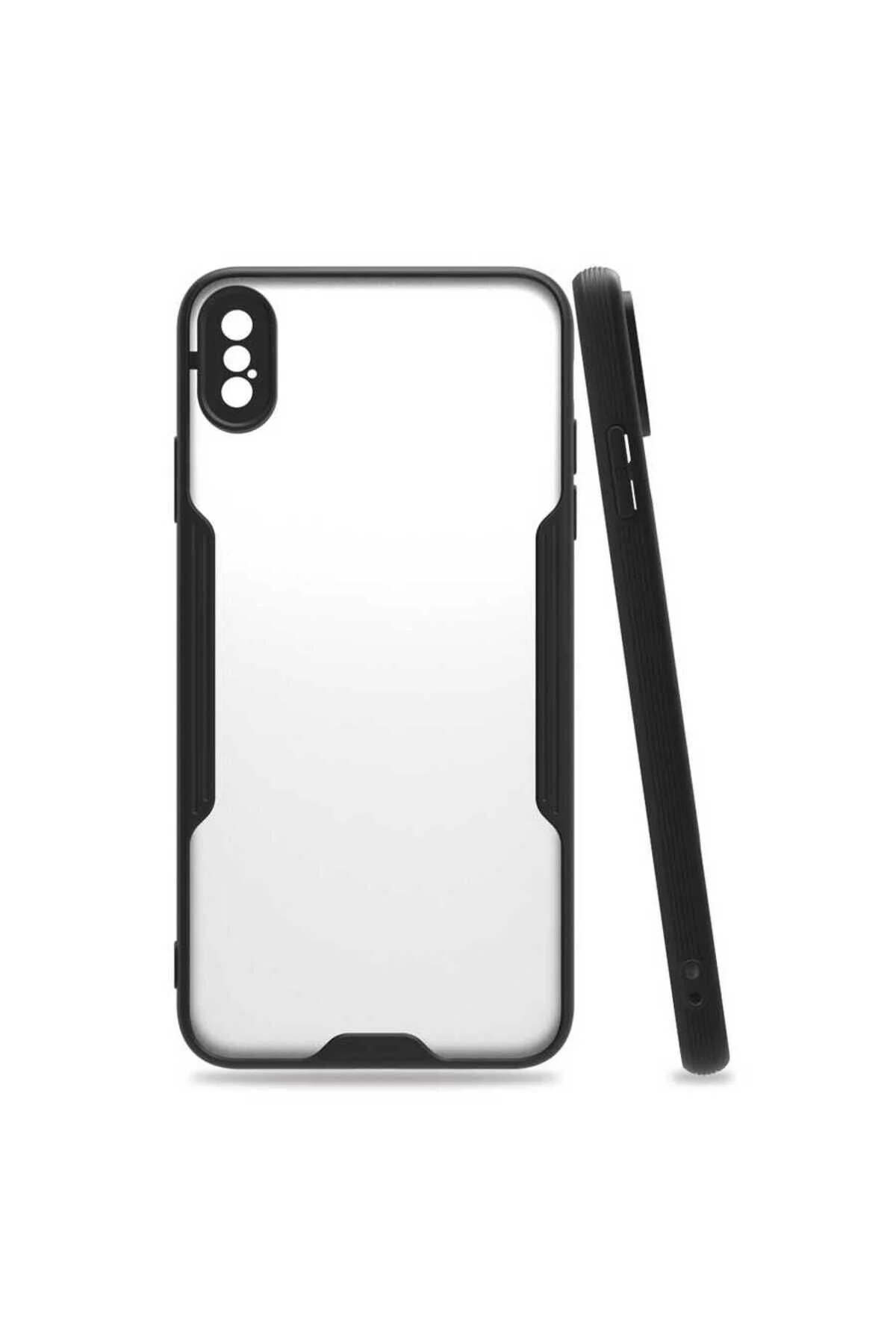 Apple  iPhone XS Max 6.5 Uyumlu Kenarları Renkli Arkası Buzlu Bumper Kılıf