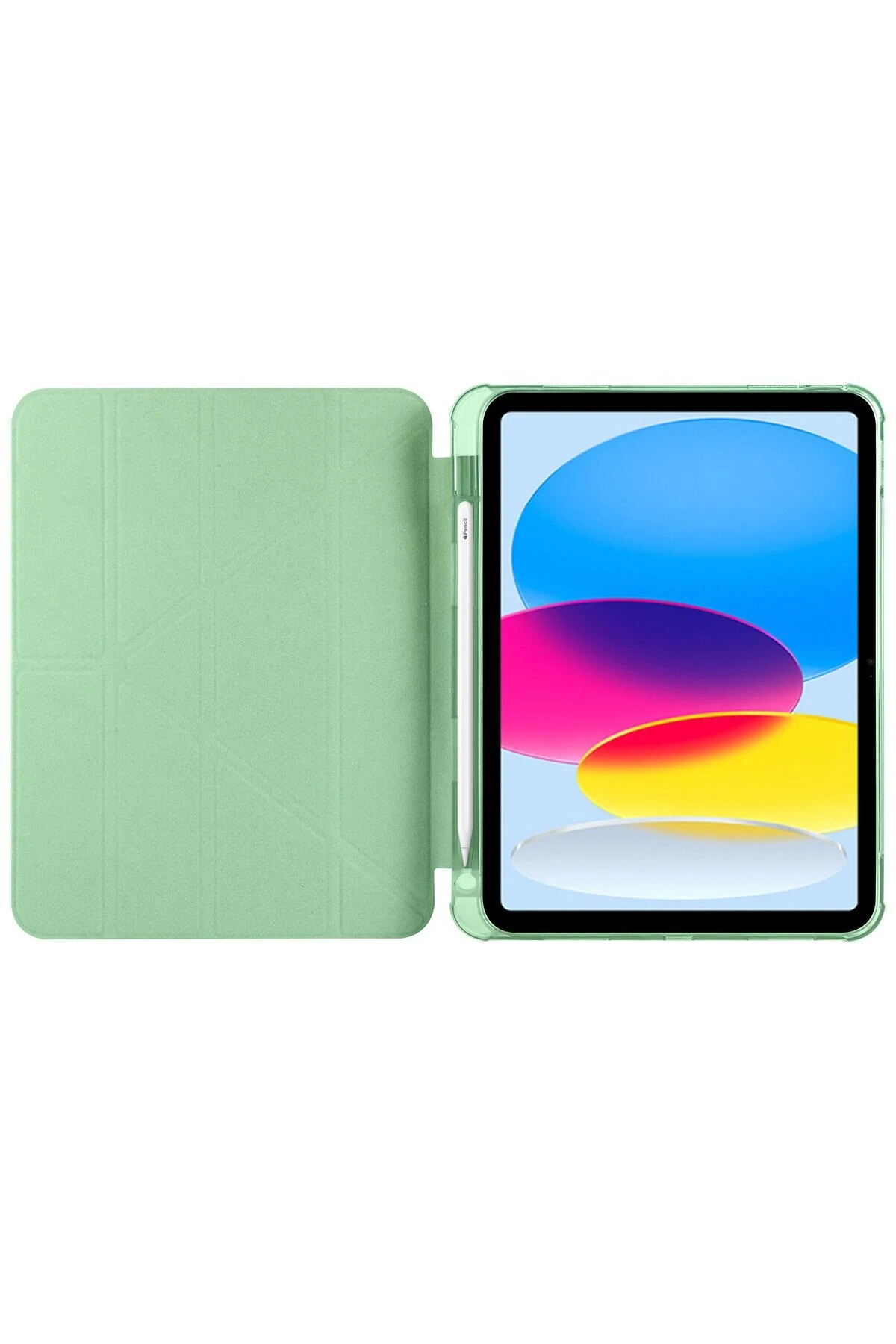 Apple iPad 10.9 2022 (10.Nesil) Kılıf  Tri Folding Kalem Bölmeli Standlı Kılıf