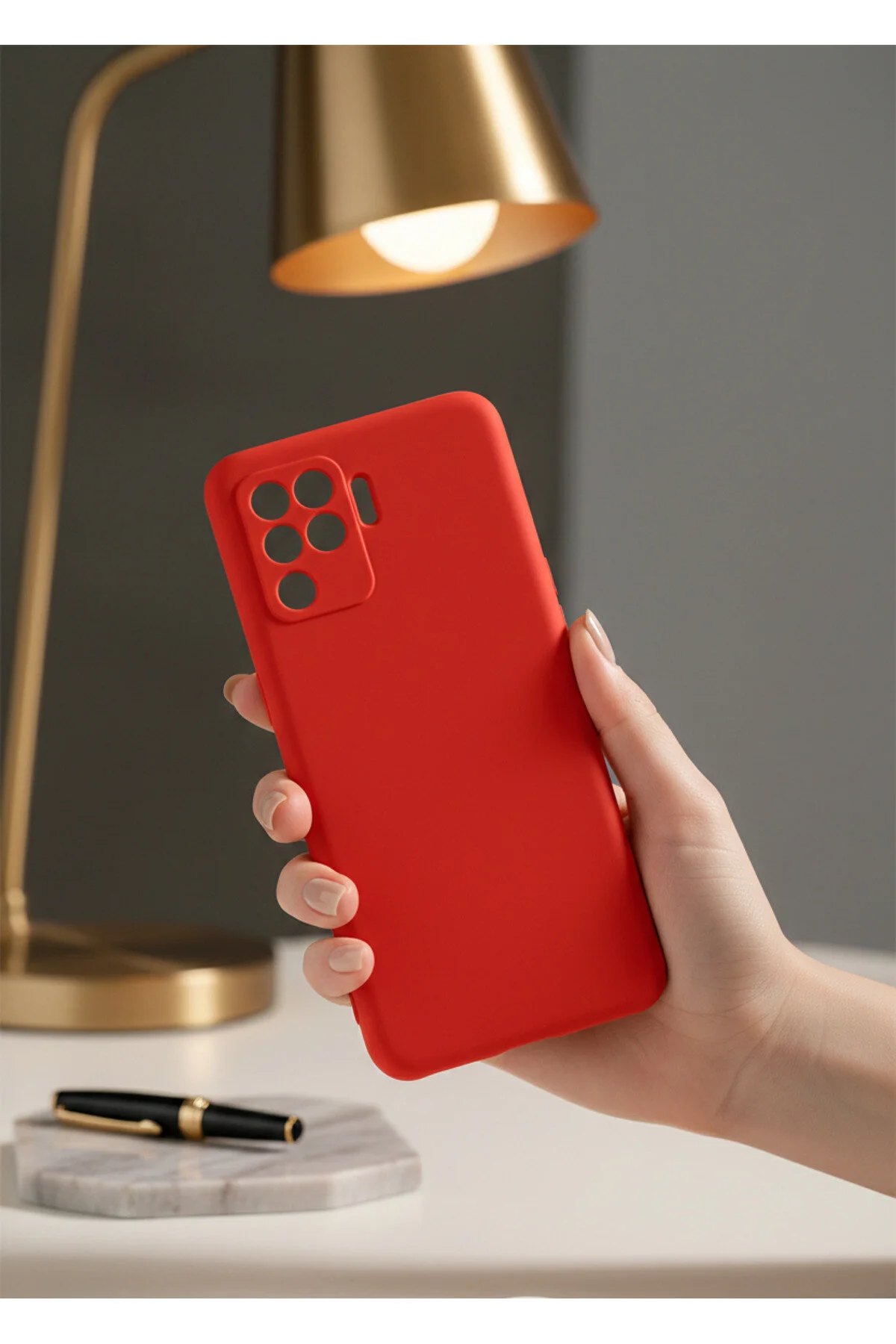 Oppo Reno 5 Lite Uyumlu İçi Kadife Kamera Korumalı Renkli Silikon Kılıf