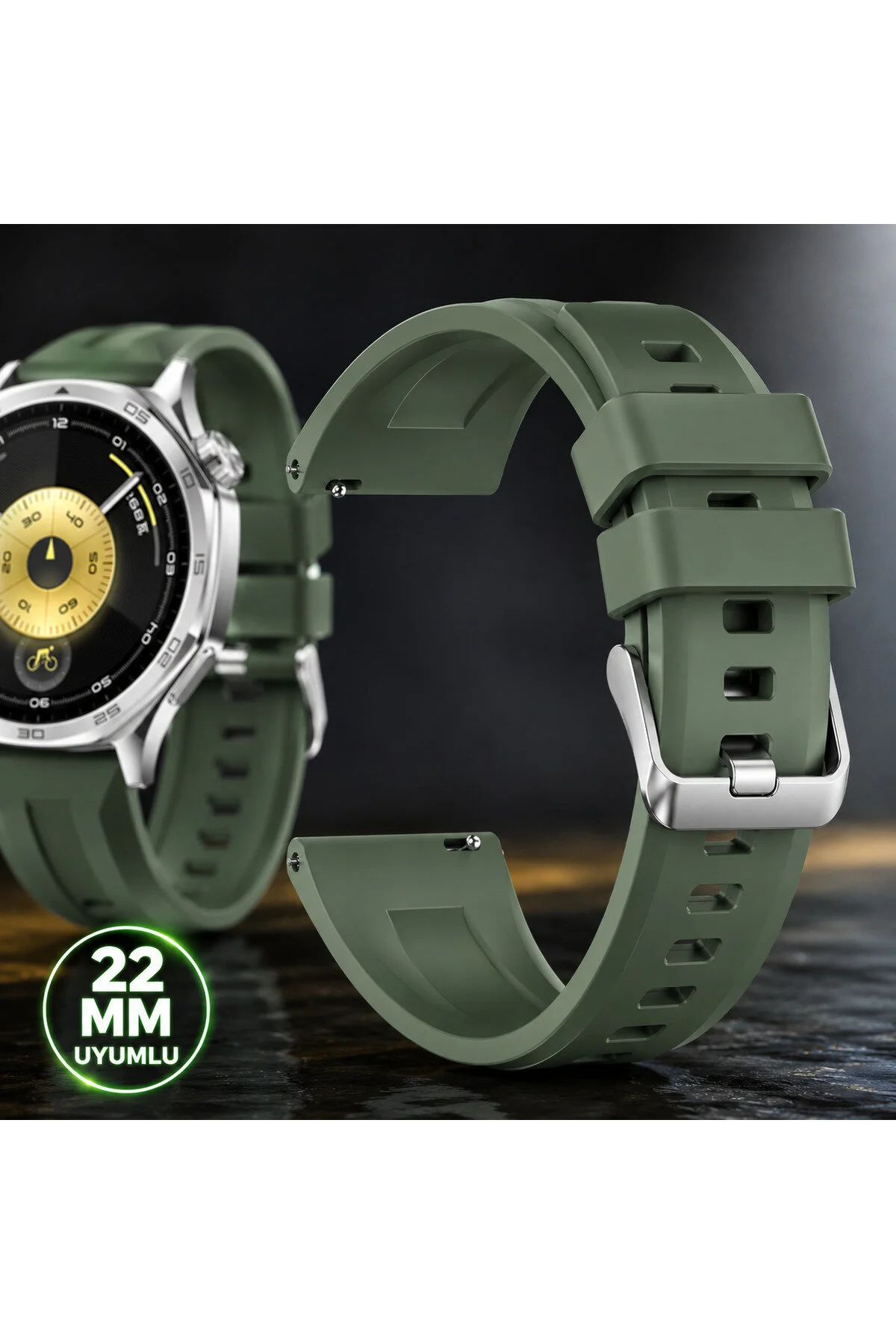 Amazfit Stratos 3 Uyumlu 22mm Silikon Kordon