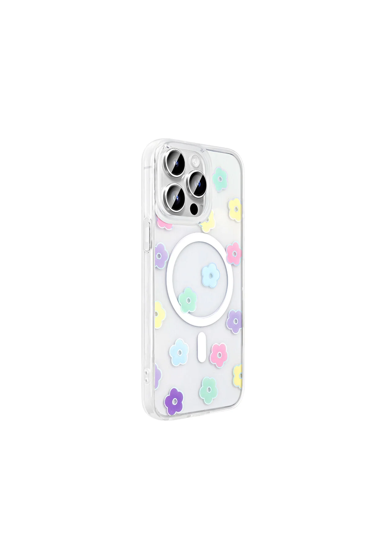 iPhone 14 Pro Kılıf M-Safe Şarj Özellikli Şeffaf Zore Folk Sert Kapak