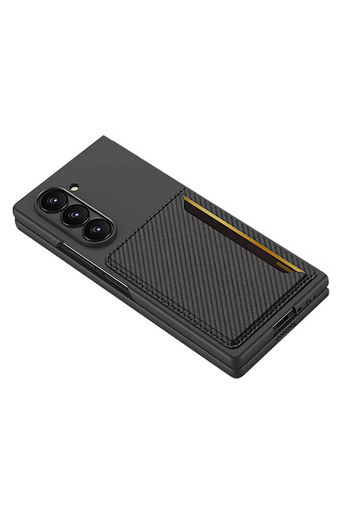 Galaxy Z Fold 6 Karbonfiber Arka Yüzey Hatreds Kartlıklı Z-Kart Kıpta Sert Kapak