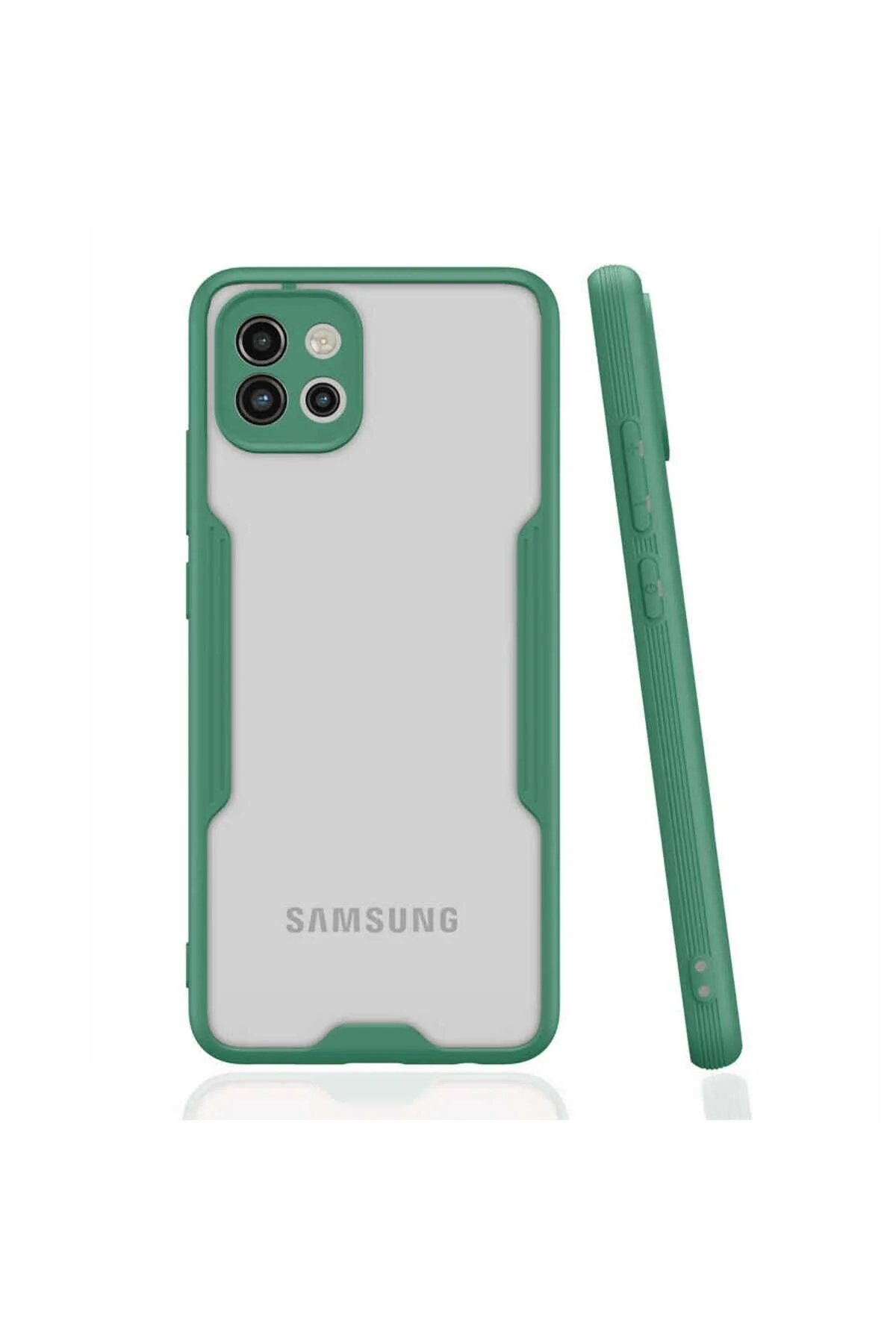 Samsung Galaxy A03 Uyumlu Kenarları Renkli Arkası Buzlu Bumper Kılıf