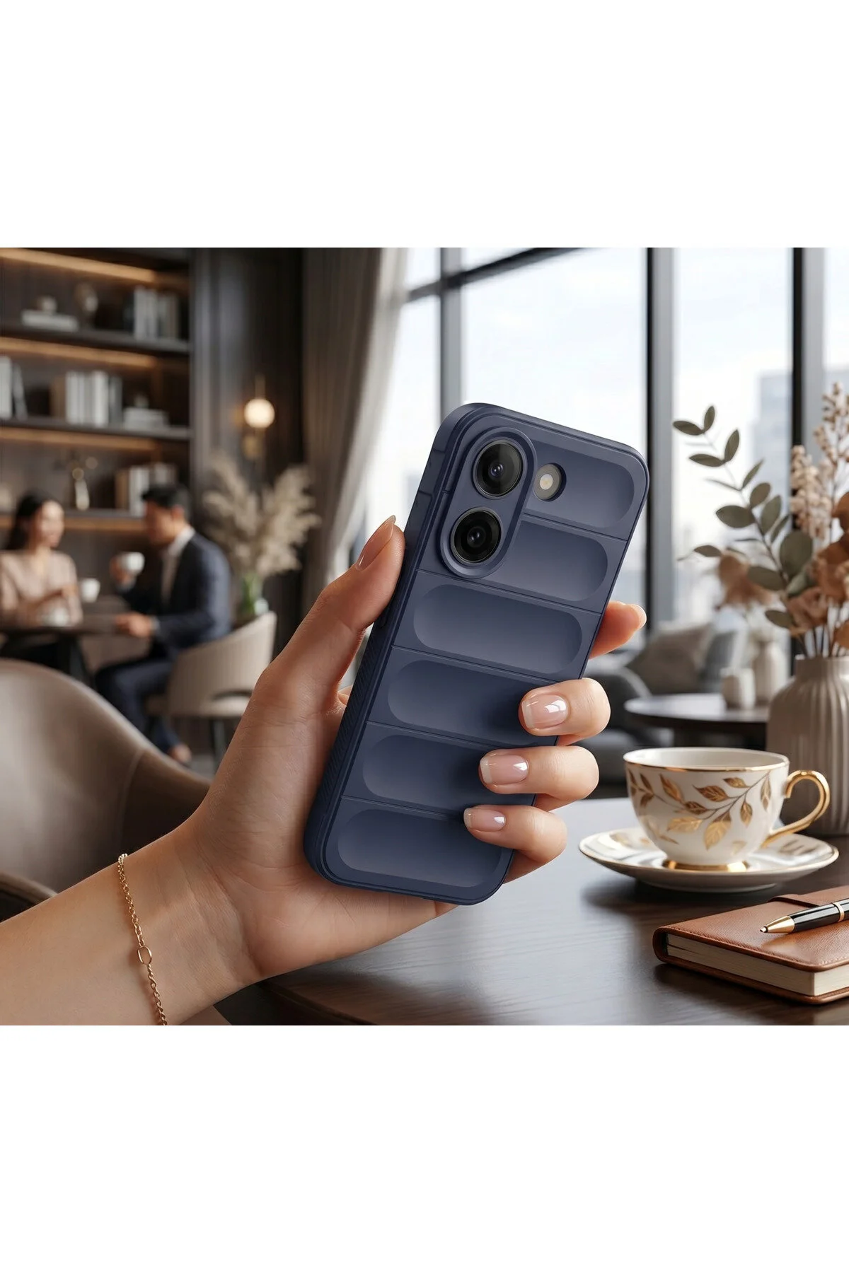 Poco X8 Pro İçin Uyumlu Esnek Yapılı Arkası Oyuklu Tasarım Silikon Kapak