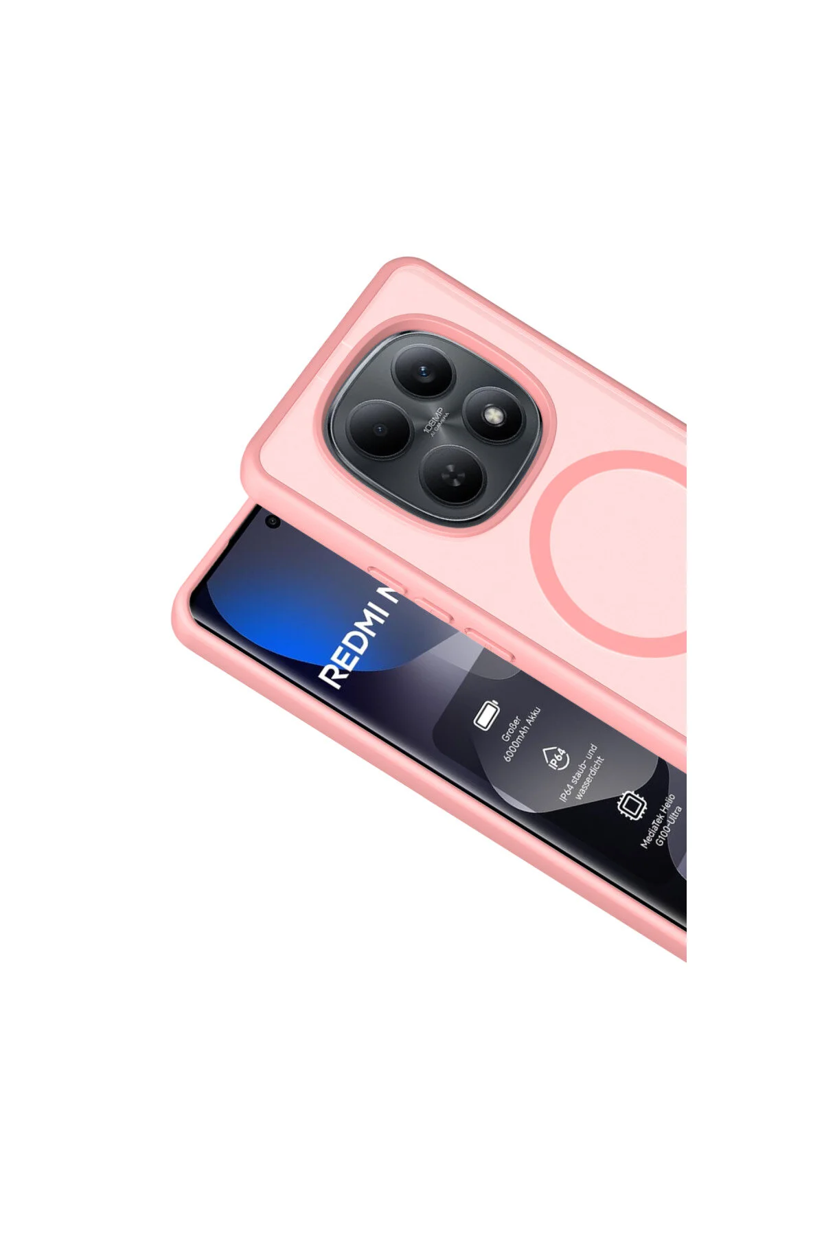 Poco M8 Pro İçin Uyumlu Kılıf Renkli Buzlu Tasarım Sararmaz Magsafe Kılıf