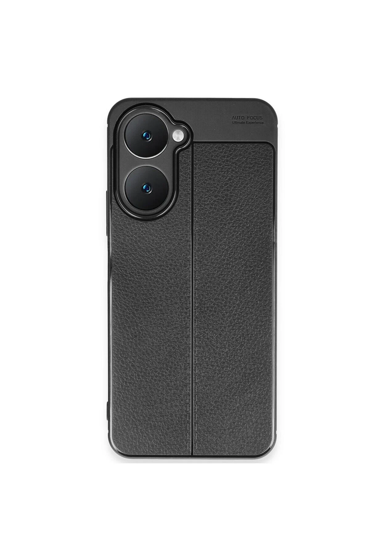 Vivo Y18 İçin Uyumlu Deri Tasarımlı Elde Kaymaz Korumalı Silikon Kılıf