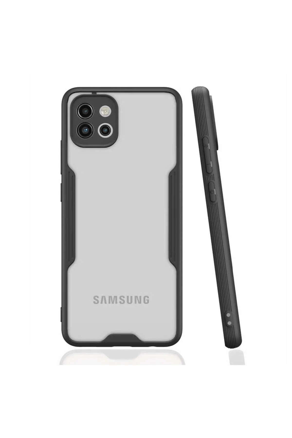 Samsung Galaxy A03 Uyumlu Kenarları Renkli Arkası Buzlu Bumper Kılıf