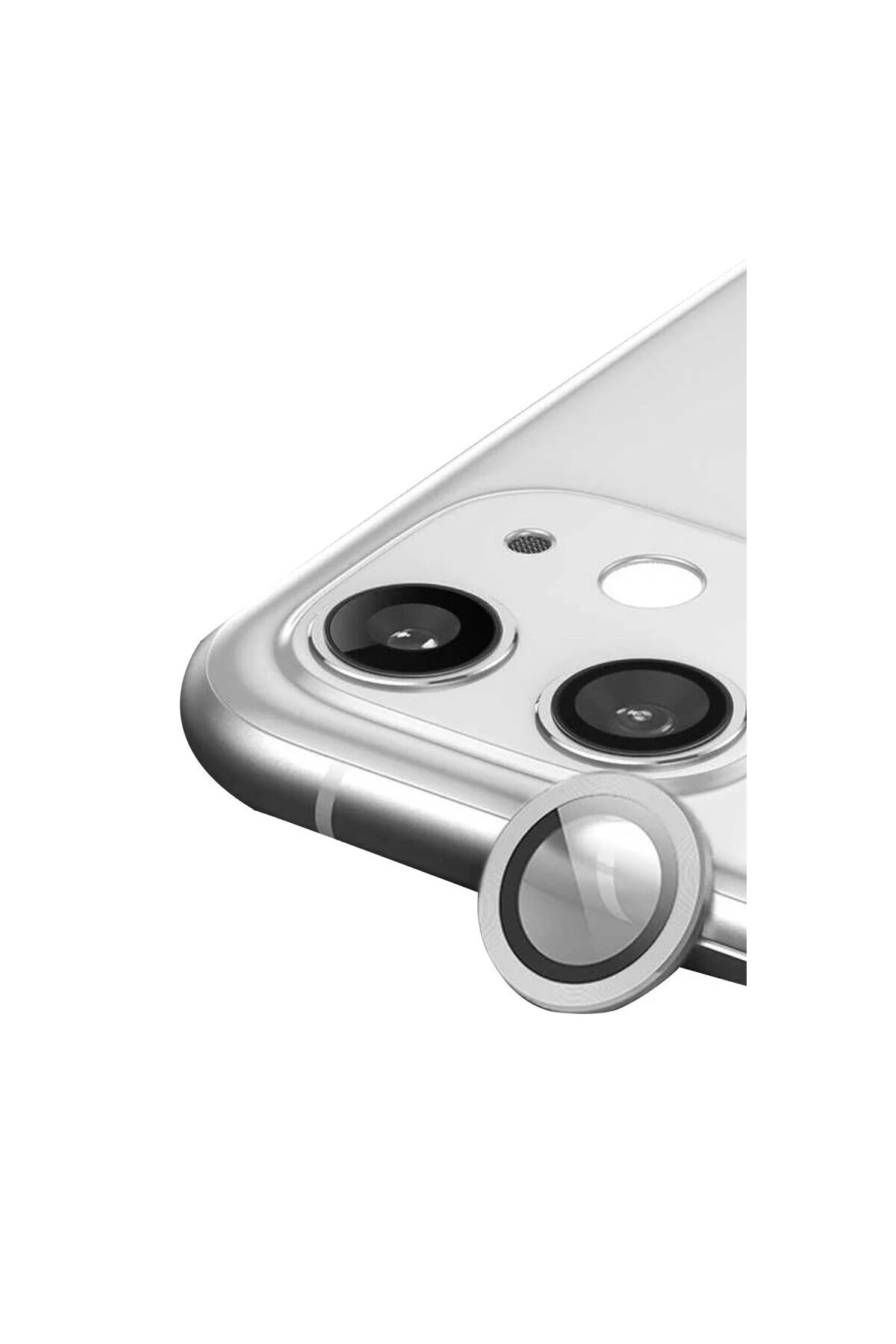 iPhone 11 İçin Uyumlu HD Kalite Görüntü Kalitesini Bozmayan Metal Kamera Lens Koruyucu