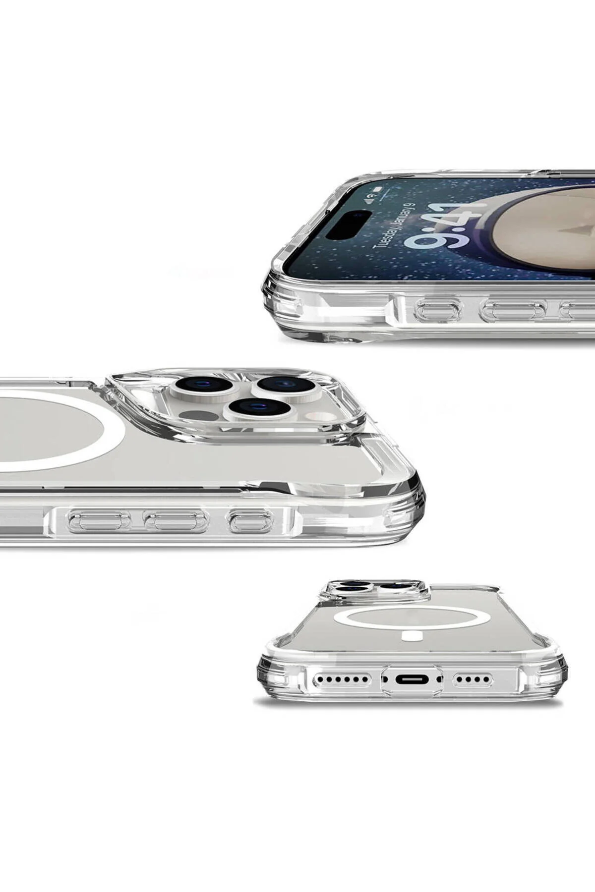 Apple iPhone 16 Pro Max Uyumlu Magsafe Özellikli Özel Tasarım Şeffaf Kapak