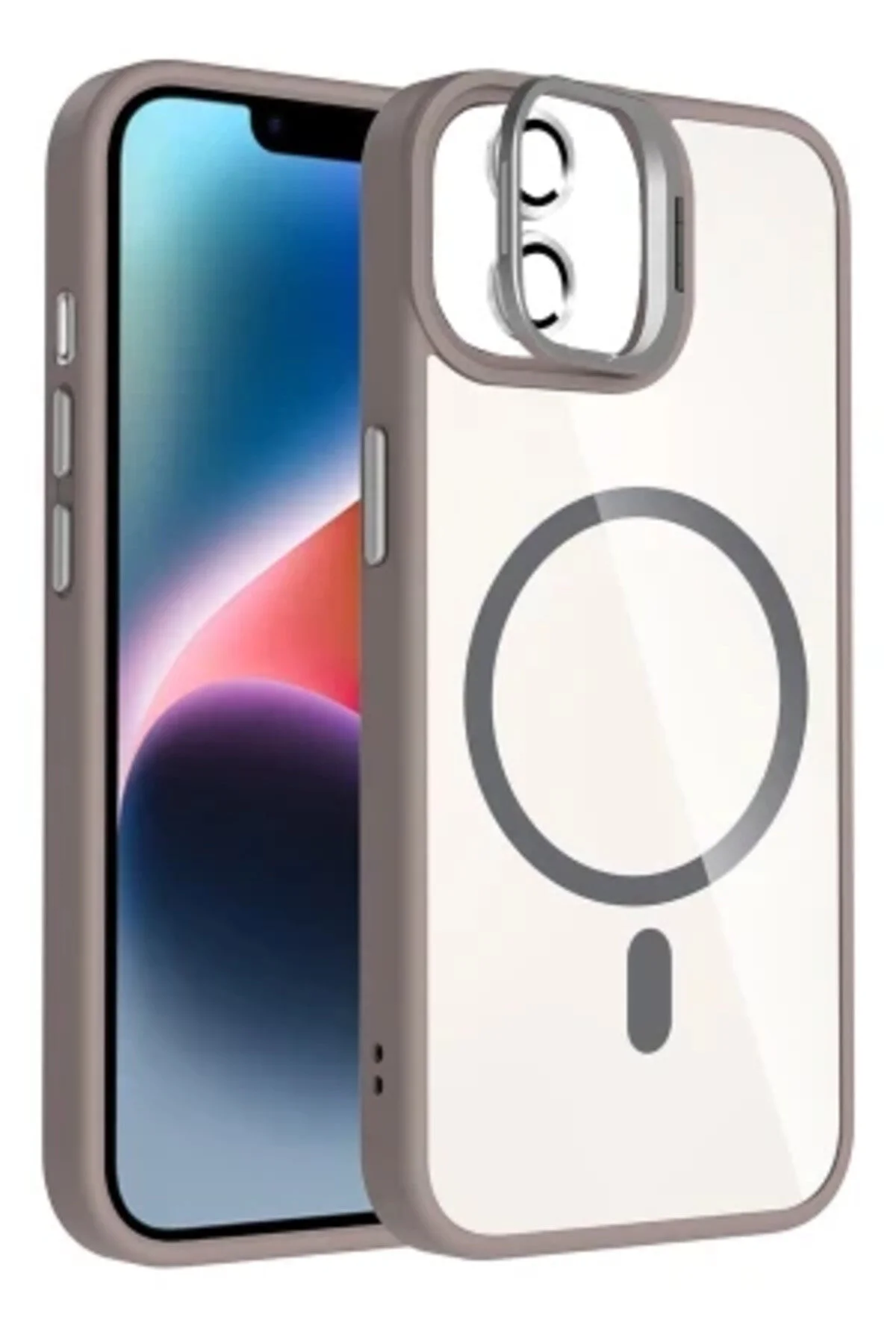 iPhone 11 İçin Uyumlu Standlı ve Kamera Lens Hediyeli Wireless Şarj Özellikli Ultra Lüks Kılıf