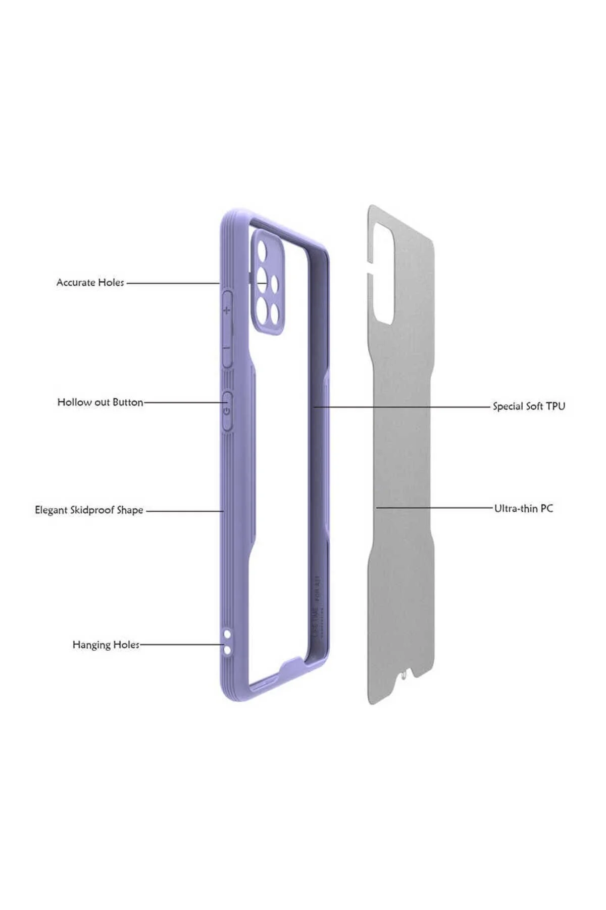 Samsung Galaxy A71 Uyumlu Kenarları Renkli Arkası Buzlu Bumper Kılıf