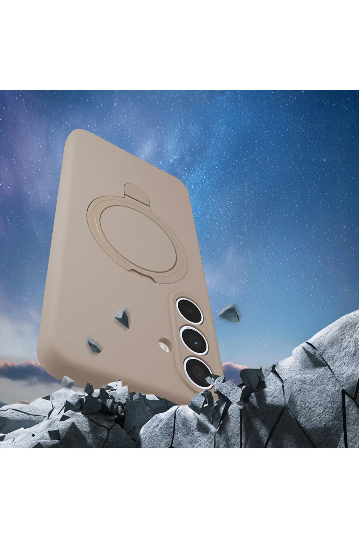Samsung Galaxy A56 Kılıf Soft Tasarım Magsafe Halka Stand İçi Kadife Kapak