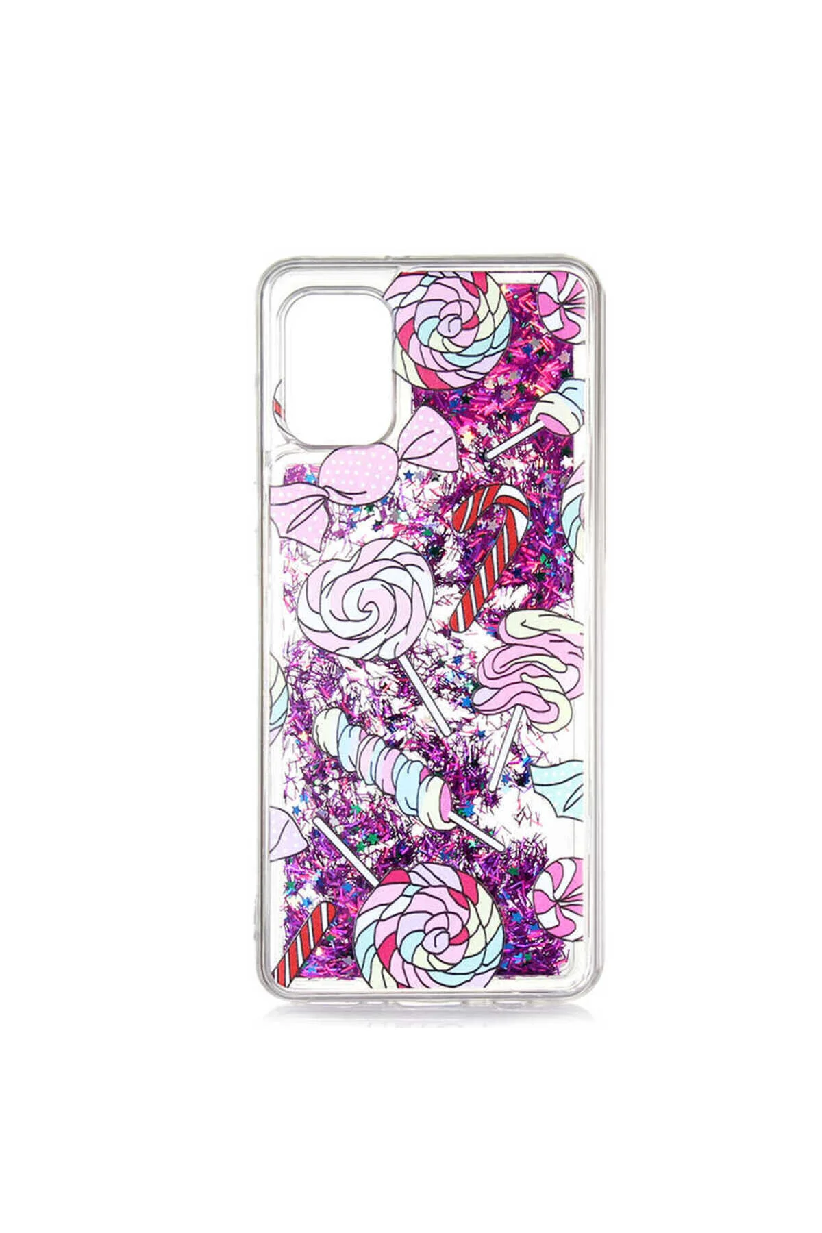 Galaxy A31 İçin Uyumlu Desenli Simli Akışkan Sıvılı Silikon Kılıf