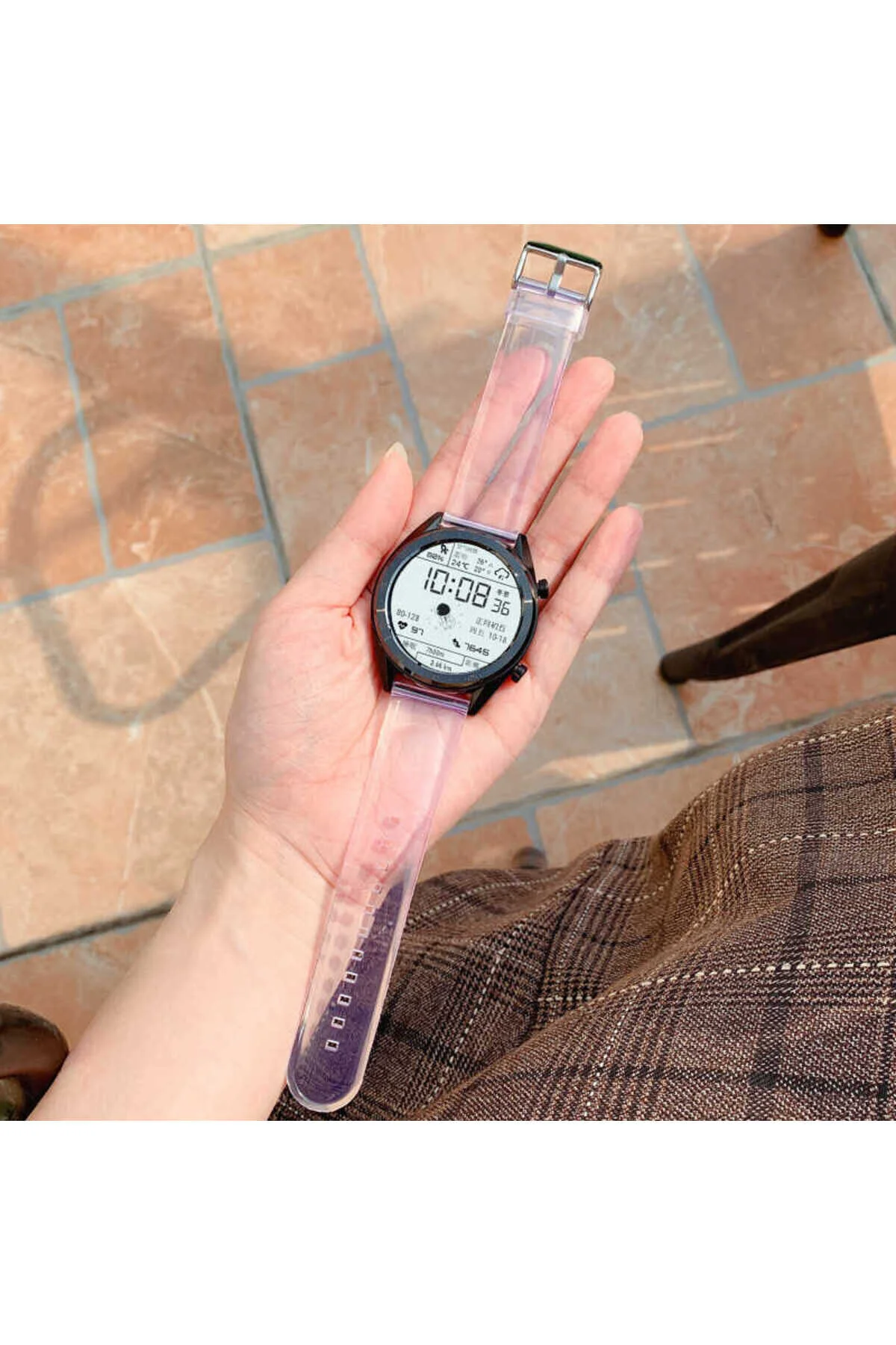 Galaxy Watch 46mm İçin Uyumlu Şeffaf Silikon Kordon