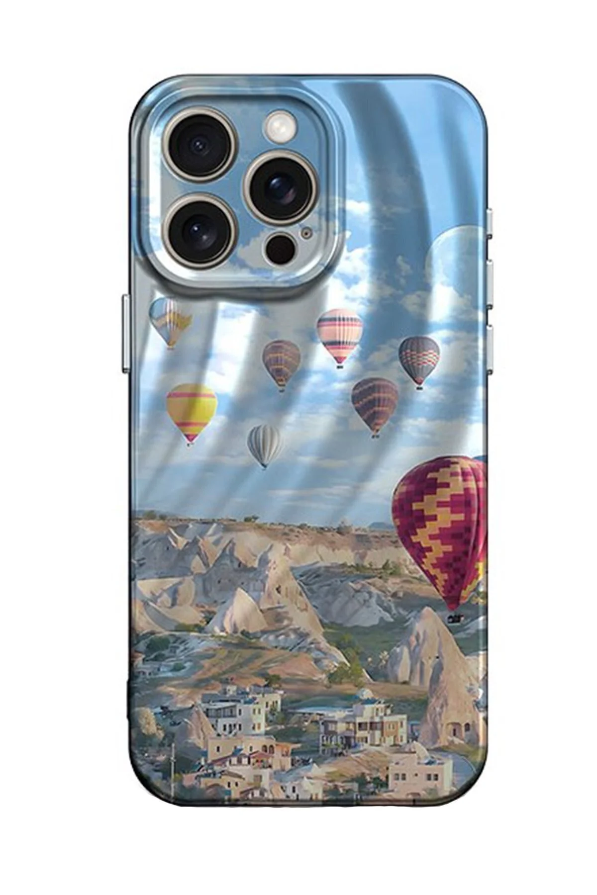iPhone 14 Pro Uyumlu Yeni Tasarımlı Desenli Kamera Korumalı Kılıf - Kapadokya