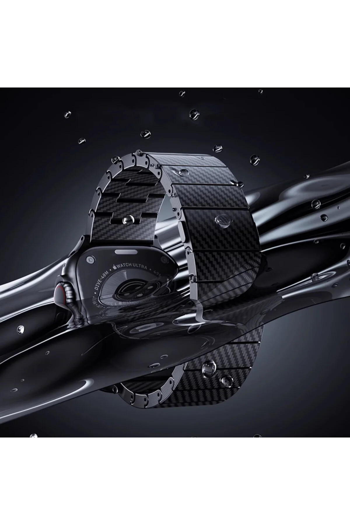 Watch 44mm İçin Uyumlu 600D Karbon Fiber Kordon
