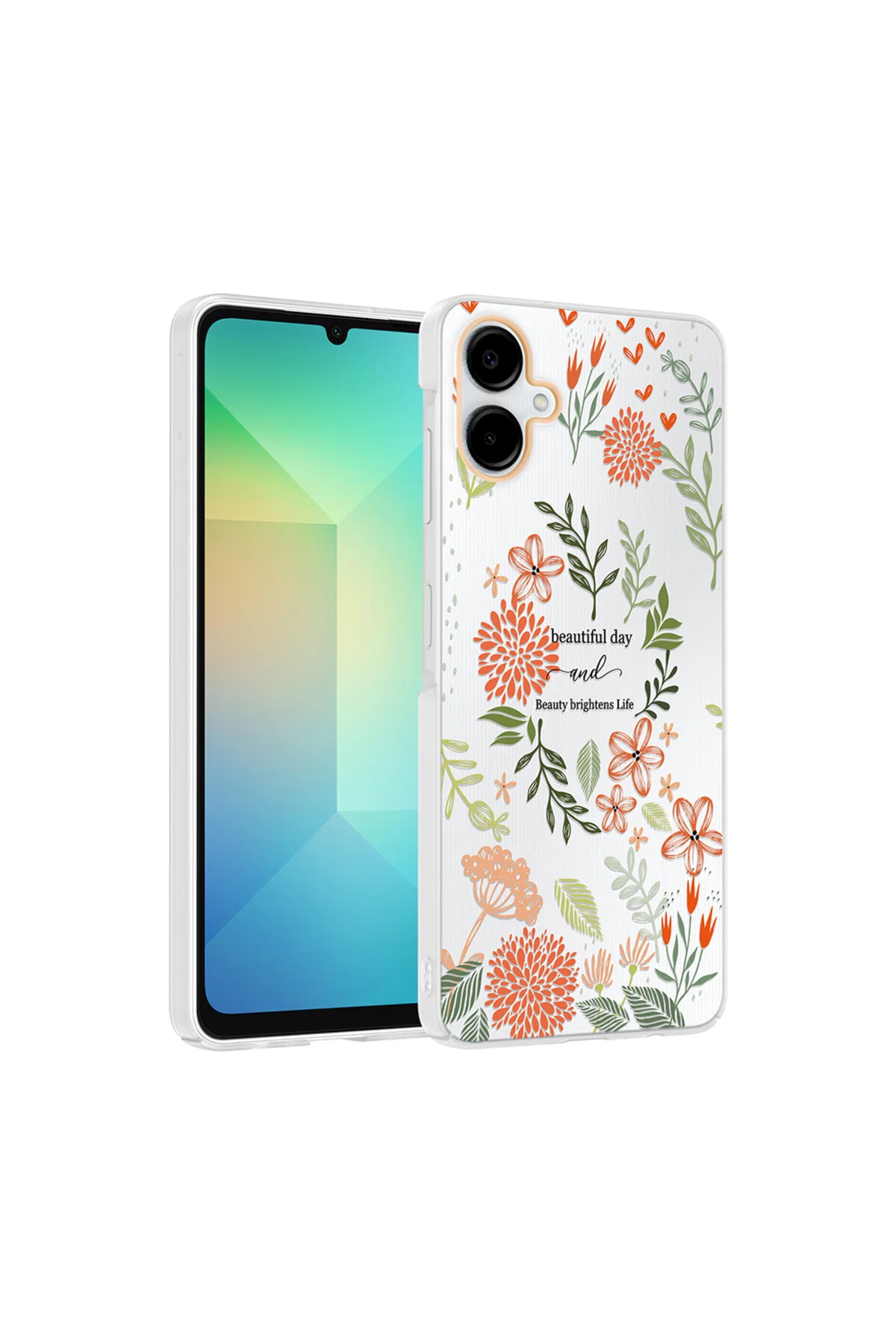 Samsung Galaxy A06 Uyumlu Desenli Şeffaf Kılıf Kamera Korumalı İnce Kapak