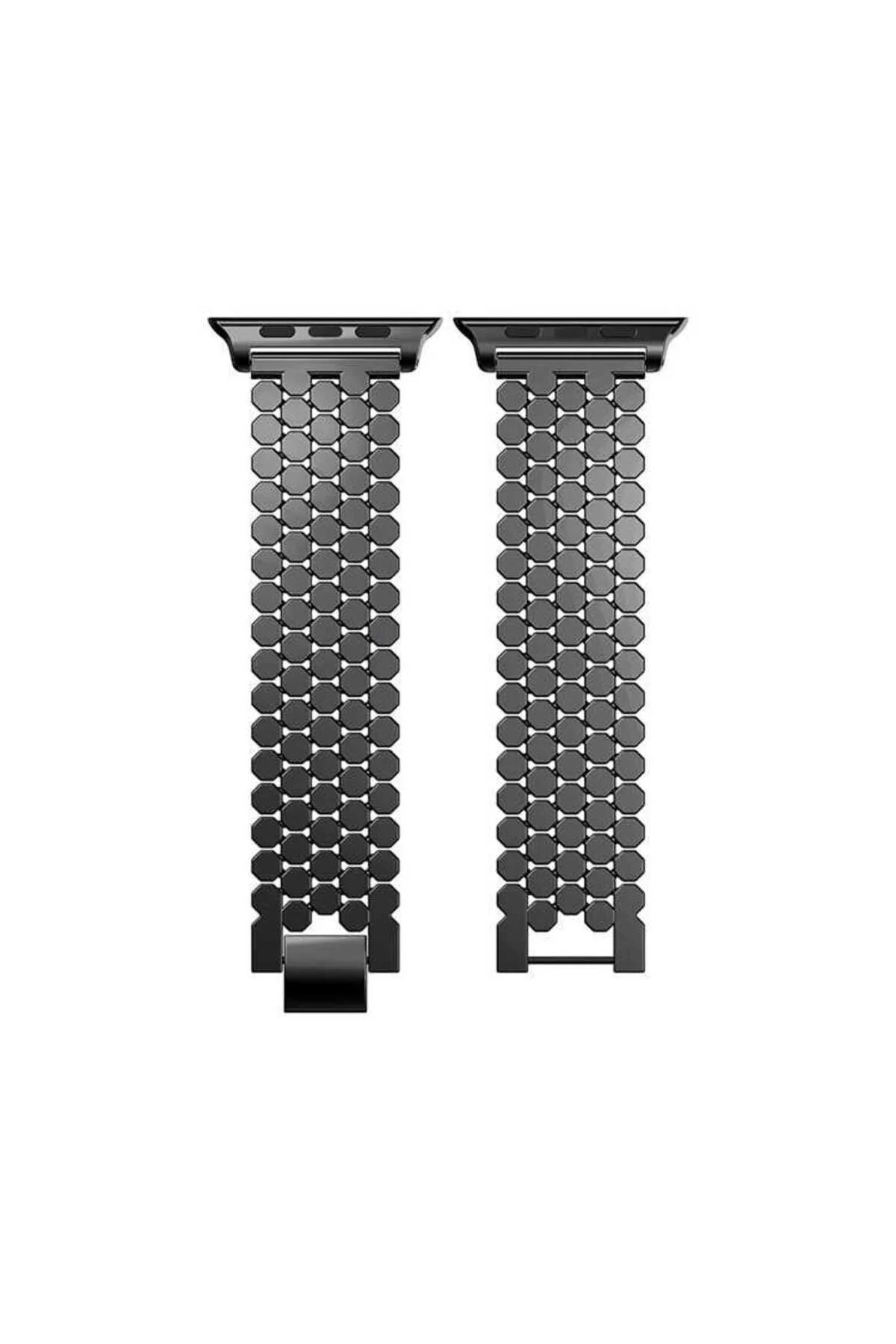 Watch 42mm İçin Uyumlu Metal Bal Peteği Tasarım Kordon