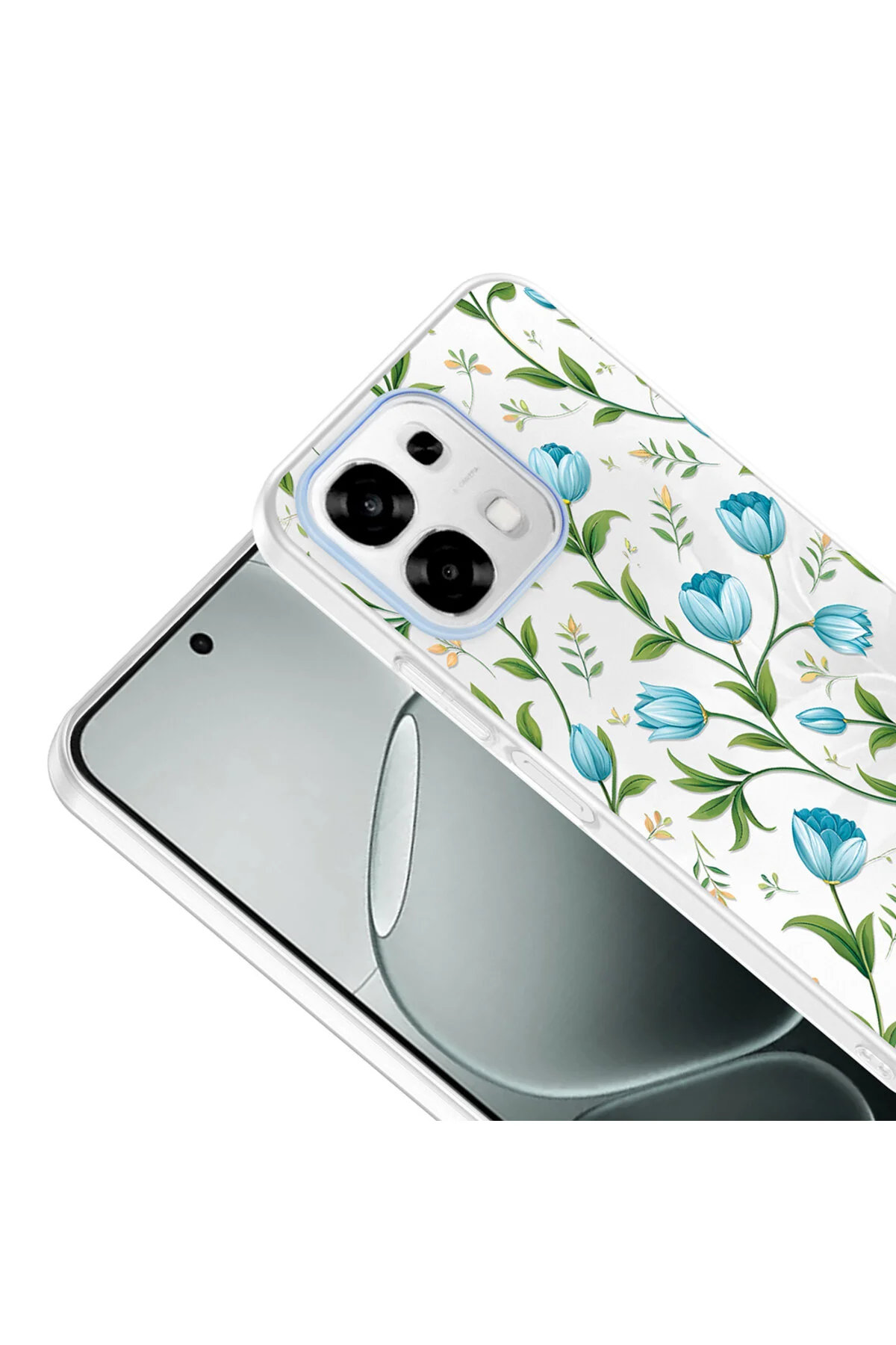 Oppo A6 Pro Uyumlu Desenli Şeffaf Kılıf Kamera Korumalı İnce Kapak