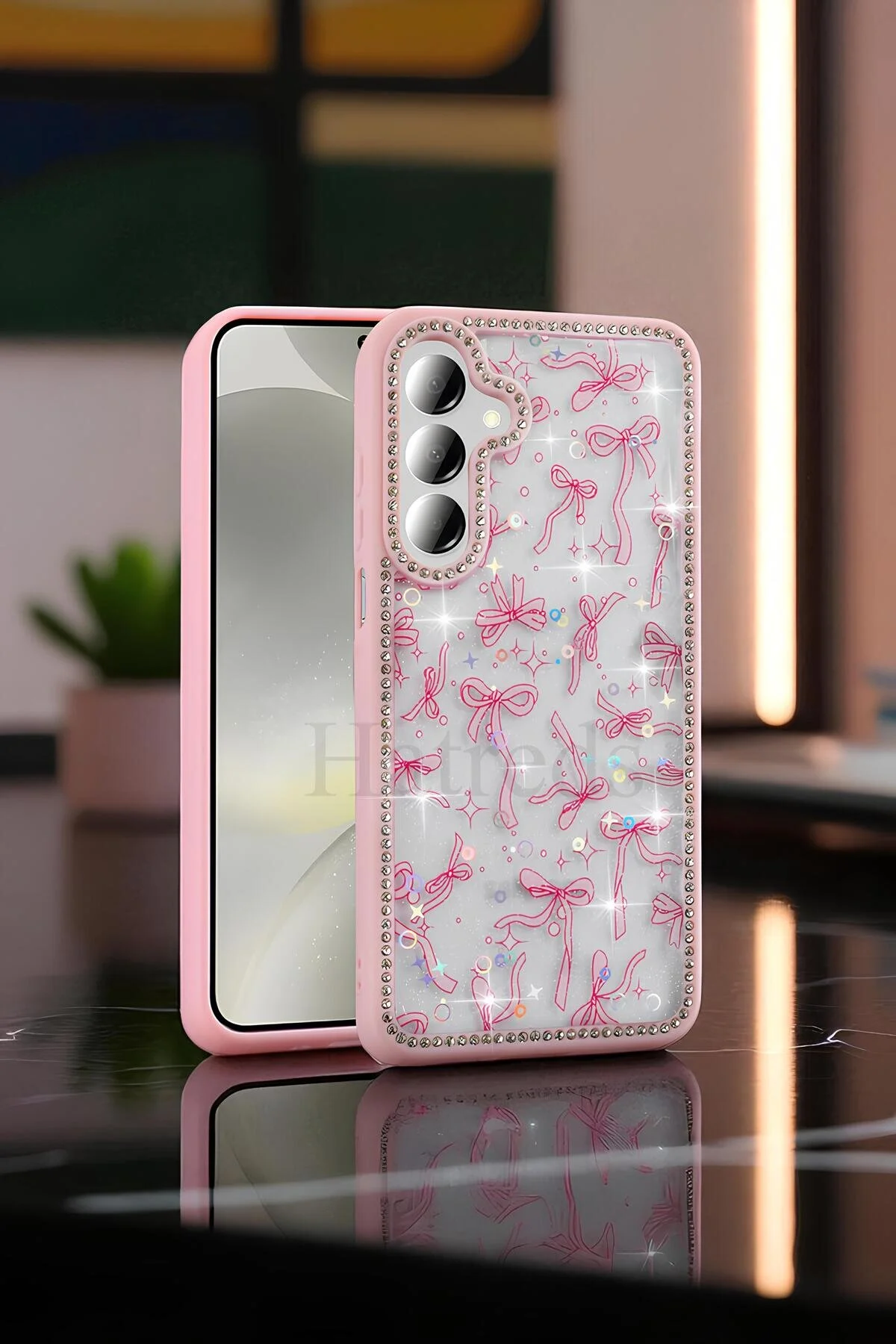 Galaxy A26 Kılıf Taşlı ve Simli Tasarım Azra Kapak