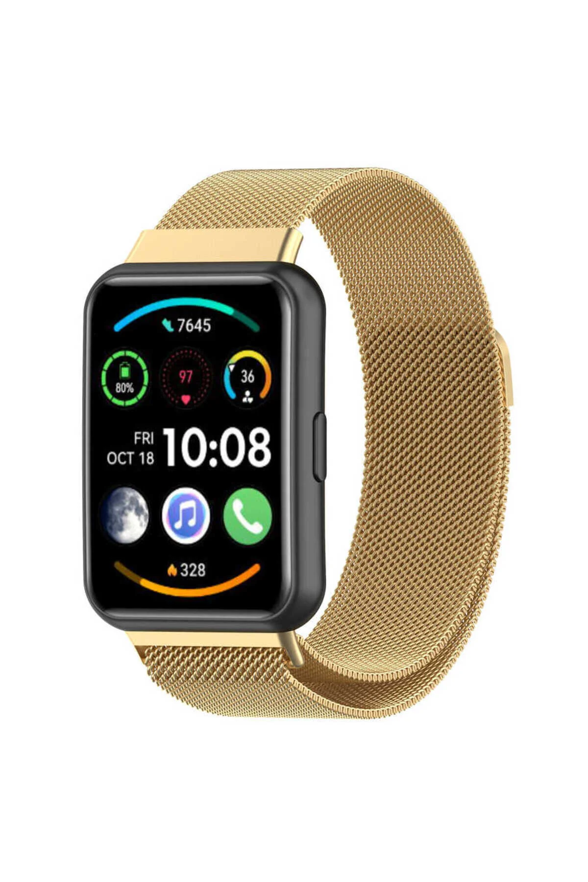Huawei Watch Fit 2 İçin Uyumlu Renkli Metal Hasır Kordon