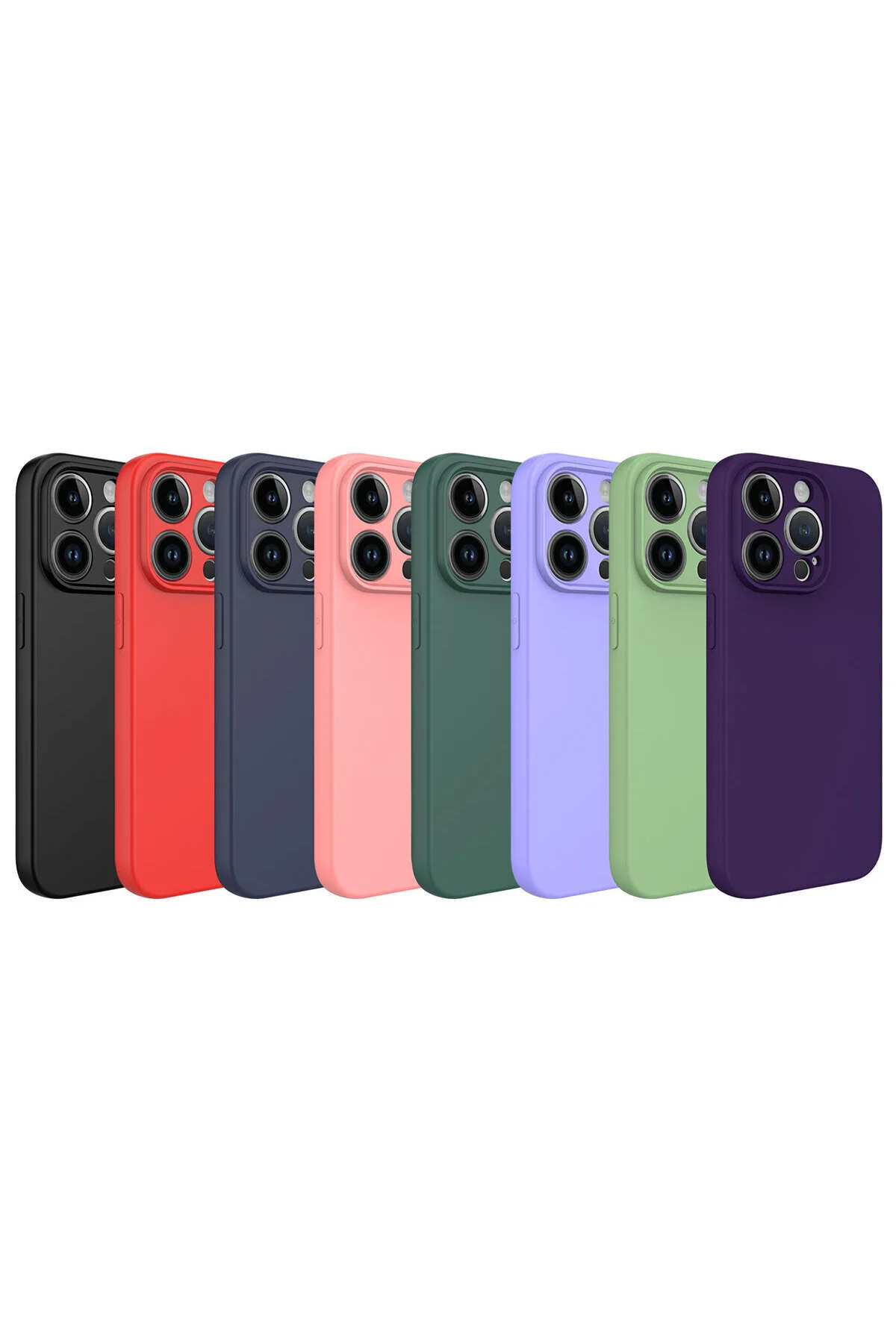 Apple  iPhone 14 Pro Max Uyumlu İçi Kadife Kamera Korumalı Renkli Silikon Kılıf
