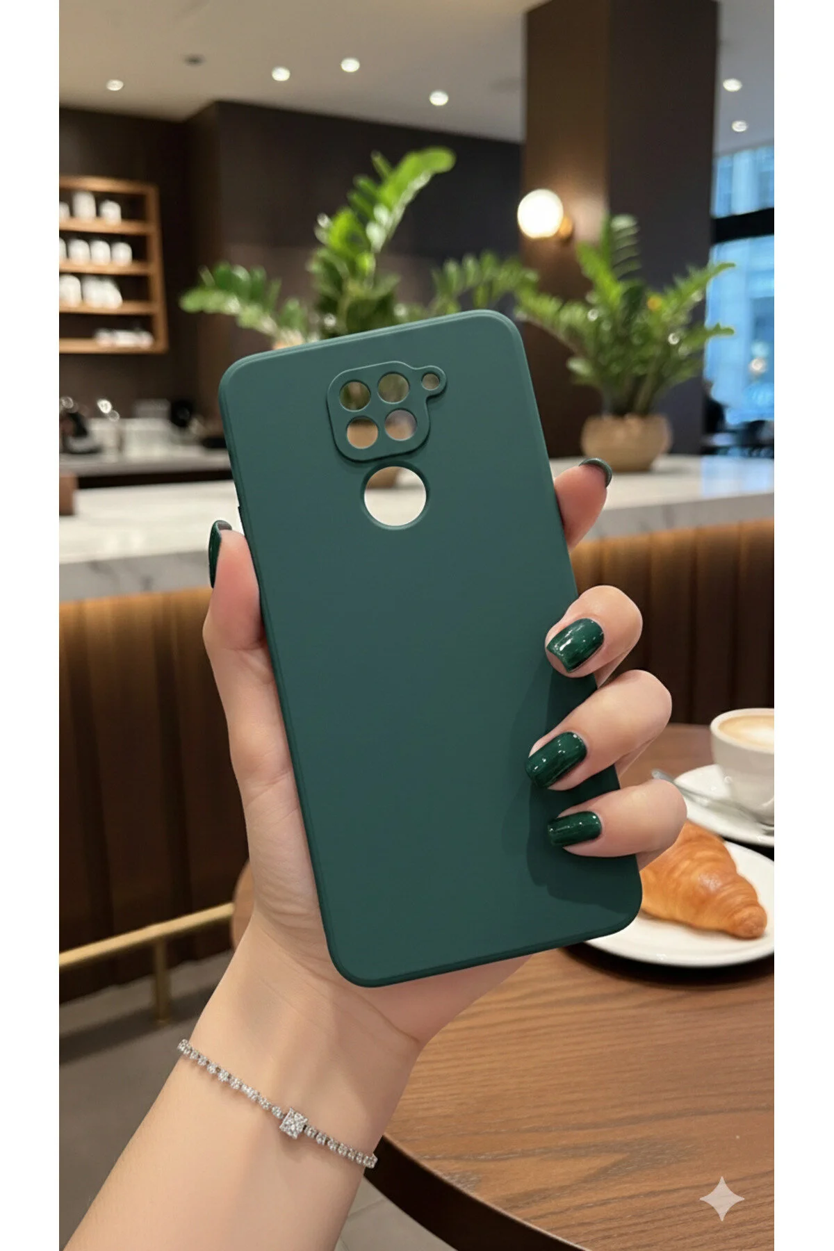 Xiaomi Redmi Note 9 İçin Uyumlu Içi Kadife Leke Tutmaz Kamera Korumalı Lansman Kılıf