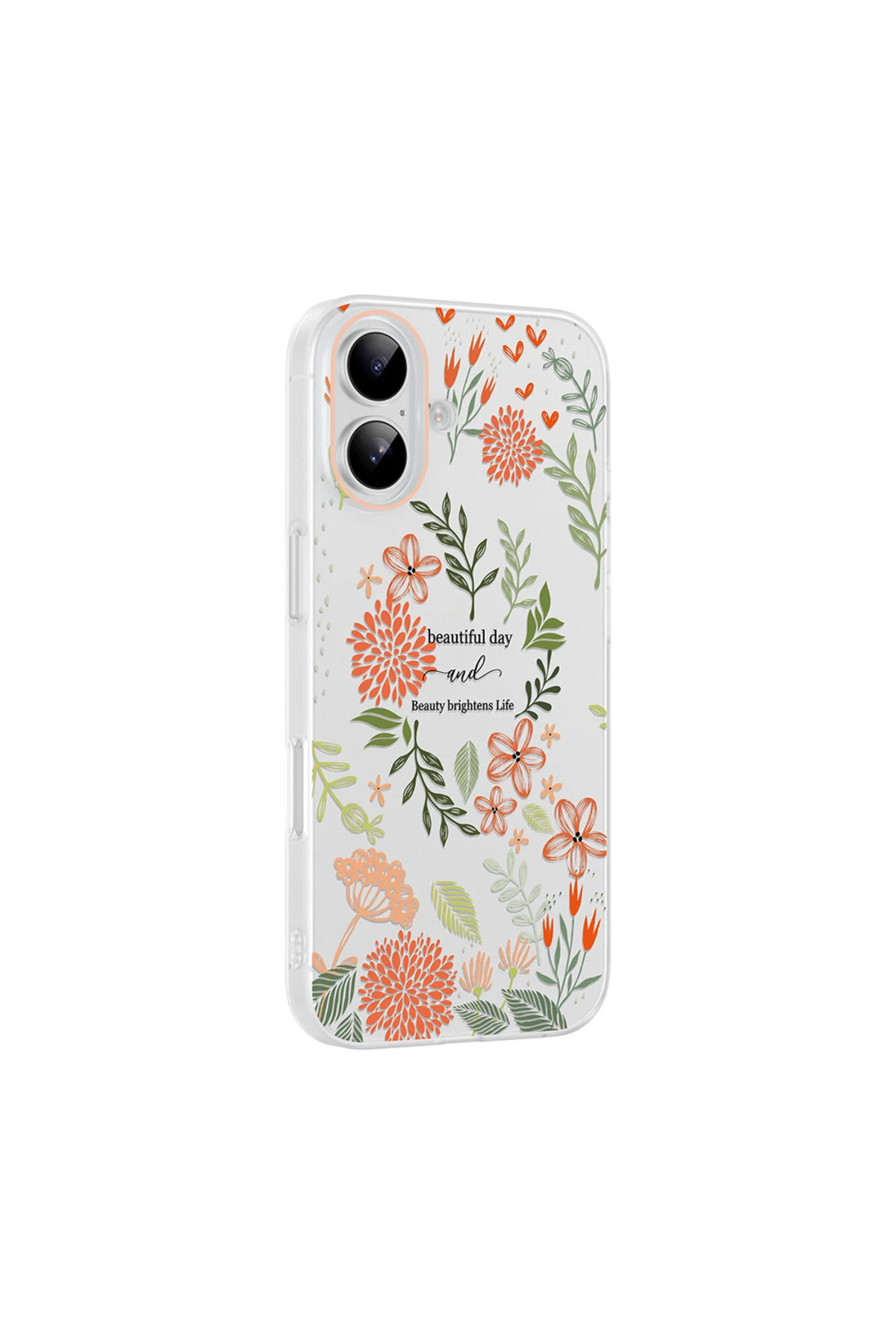 iPhone 16 Uyumlu Desenli Şeffaf Kılıf Kamera Korumalı İnce Kapak