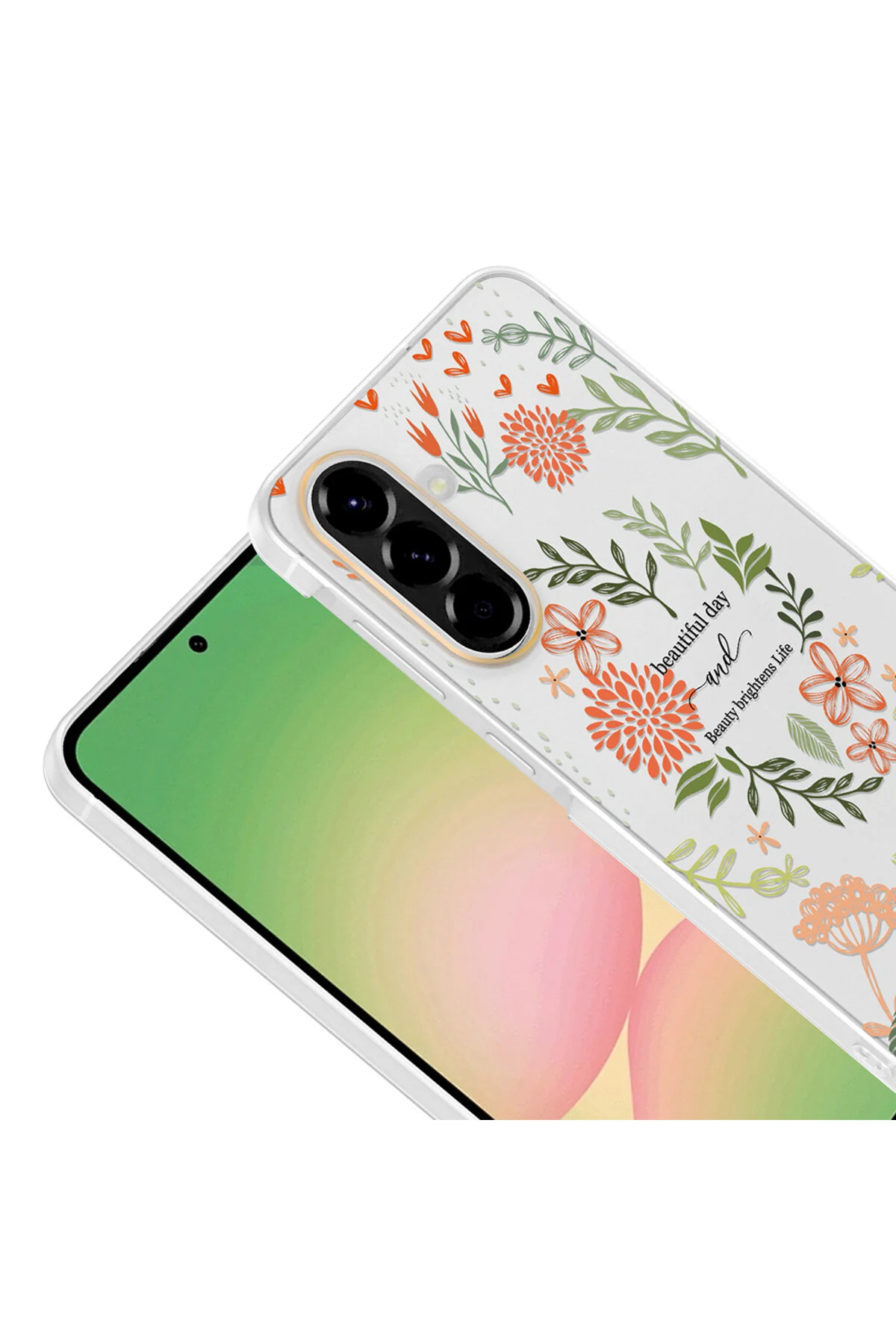 Samsung Galaxy A57 Uyumlu Desenli Şeffaf Kılıf Kamera Korumalı İnce Kapak