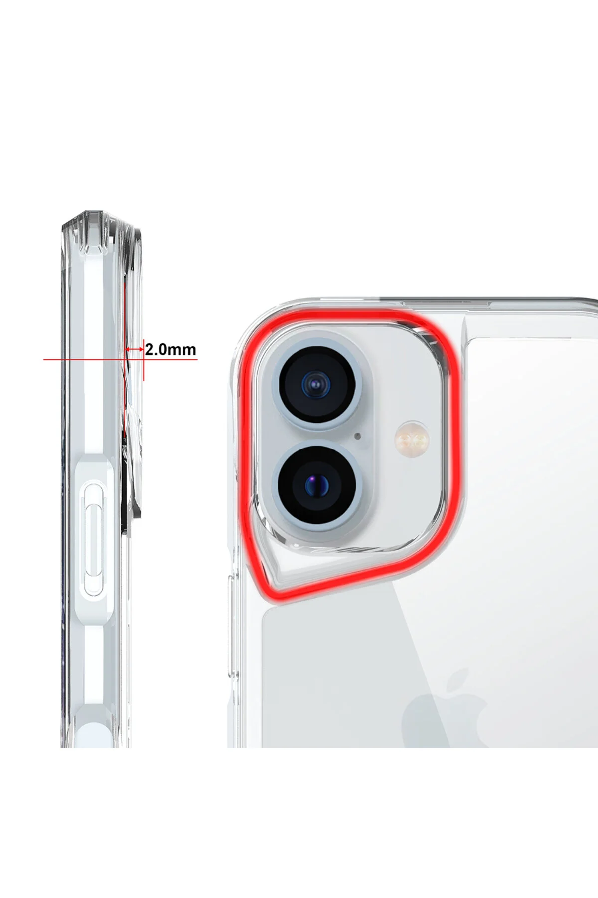 Apple iPhone 17 Kılıf Kamera Koruma Çıkıntılı Sararmaz Leke Tutmaz Şeffaf Kapak
