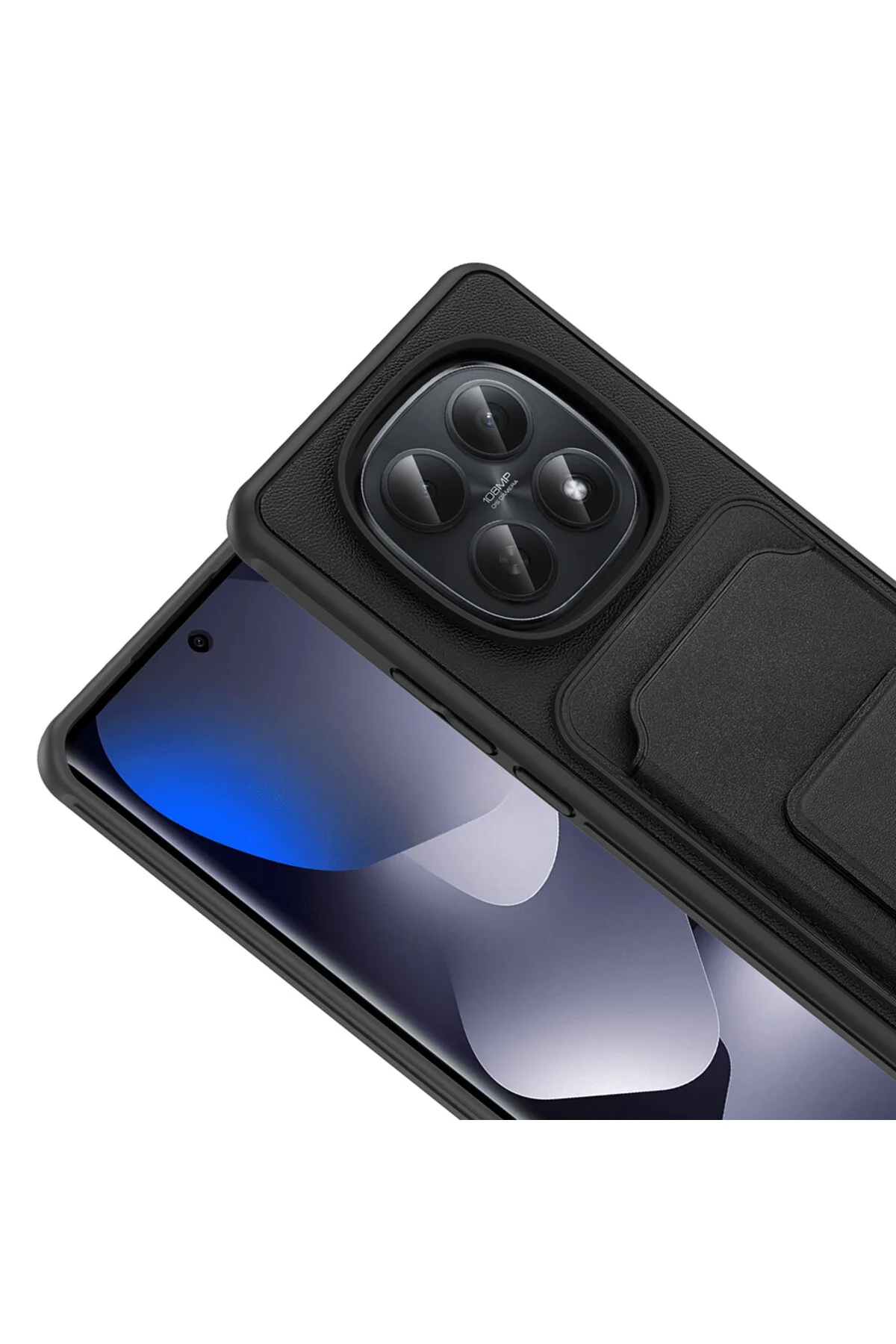 Redmi Note 15 4G İçin Uyumlu TPU Korumalı Kart Bölmeli Deri Dokulu Kılıf