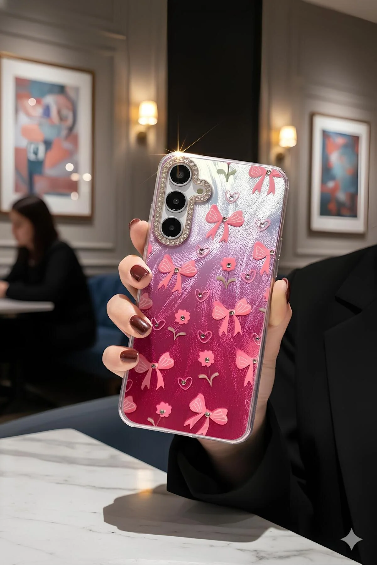 Samsung Galaxy A25 5G Kılıf Aynalı Desenli Figürlü Tasarım Silikon Kapak