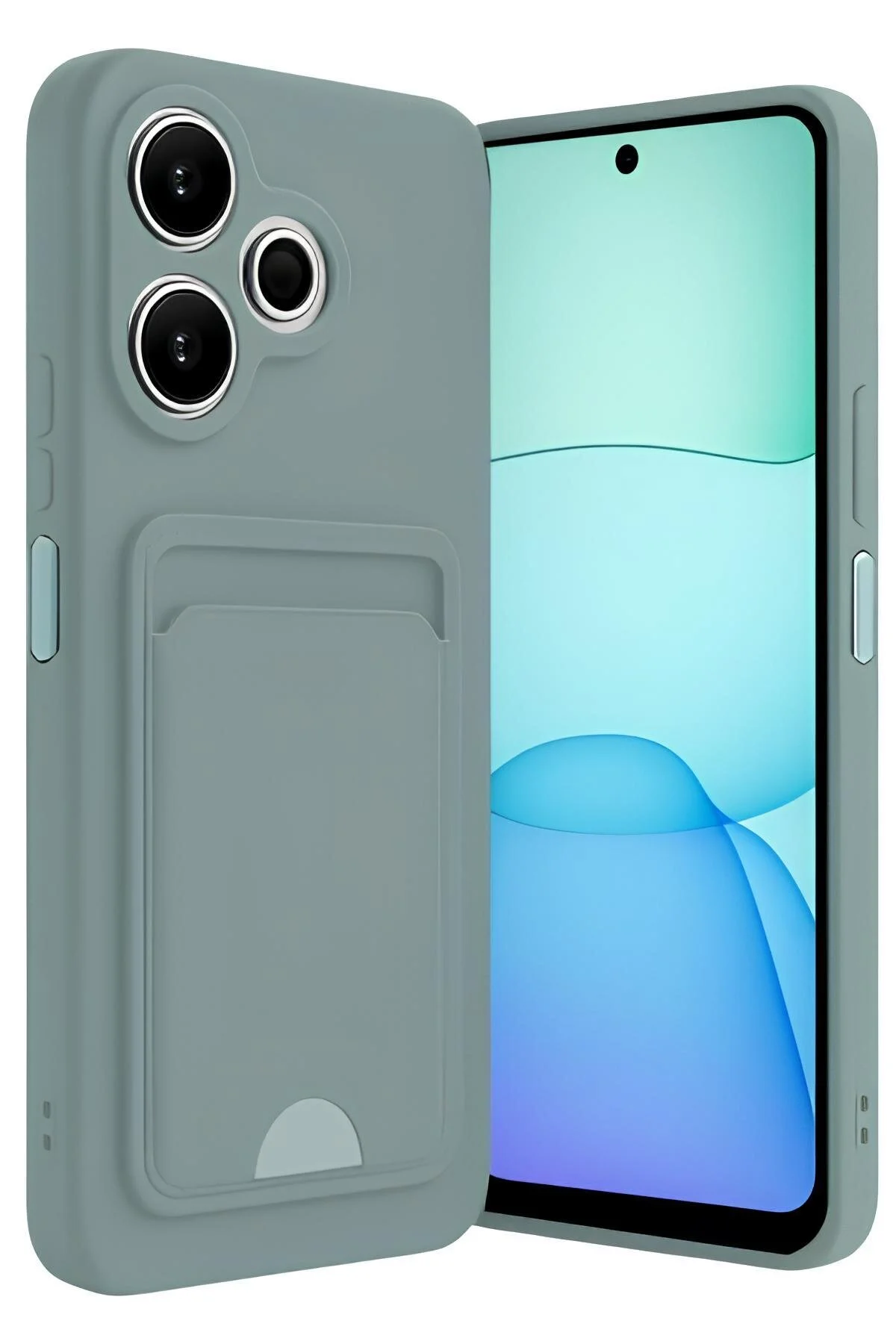 Xiaomi Redmi 13 4G Kılıf Kart ve Resim Bölmeli Soft Renkli Silikon Kapak