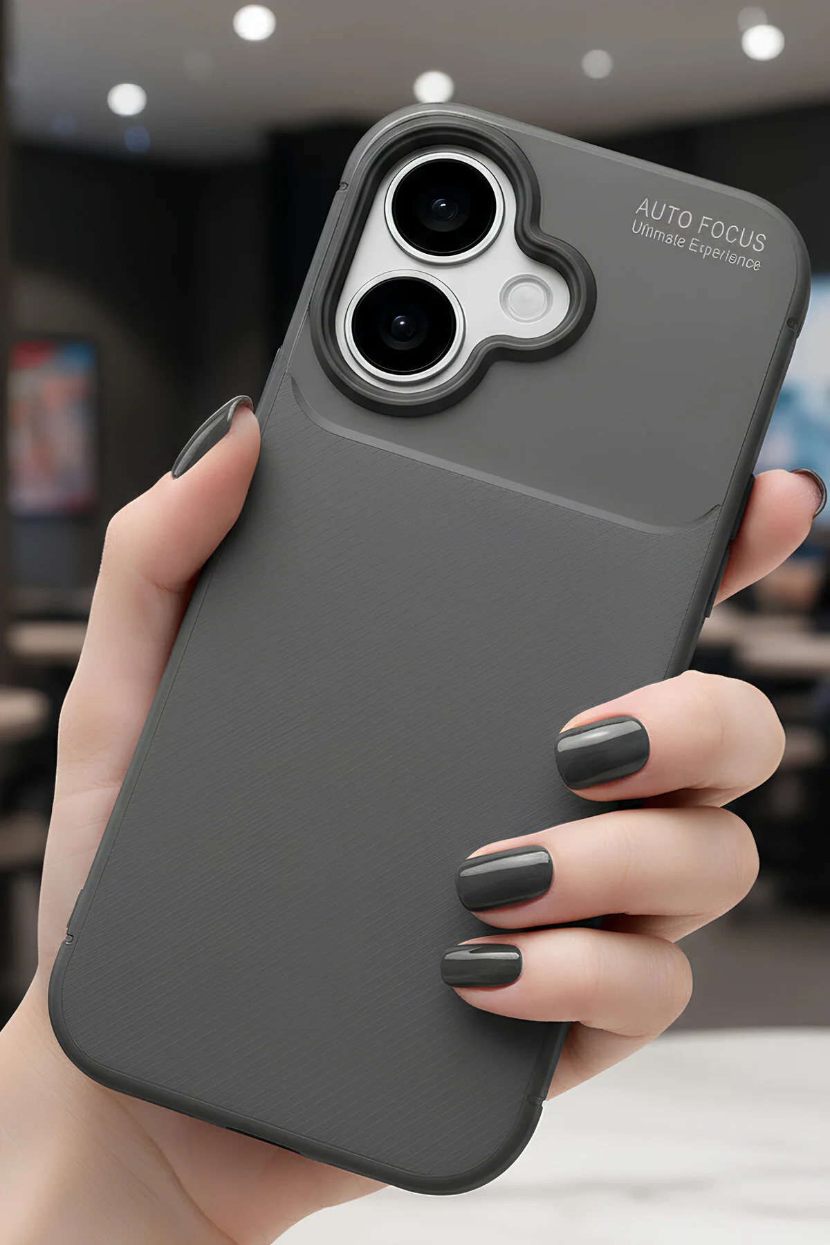 iPhone 17 Kılıf Kamera Korumalı Darbe Emici Karbon Fiber Desenli Kapak