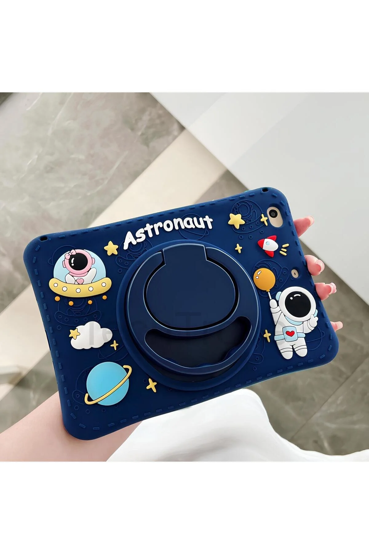 Honor X9 Kılıf Stand Olabilen Askılı Sevimli Astronot Figürlü Tablet Kılıfı