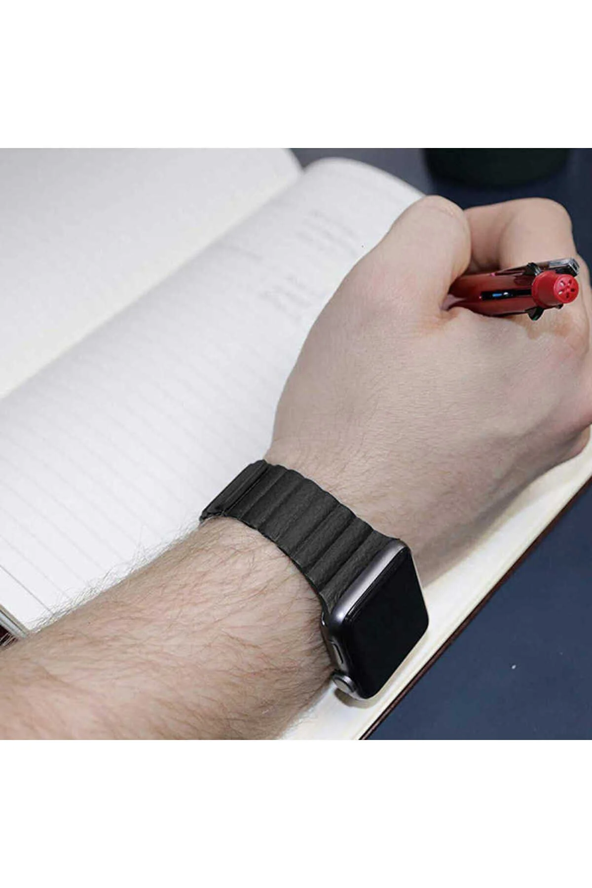 Watch Ultra 49mm İçin Uyumlu Deri Lop Strap Kayış