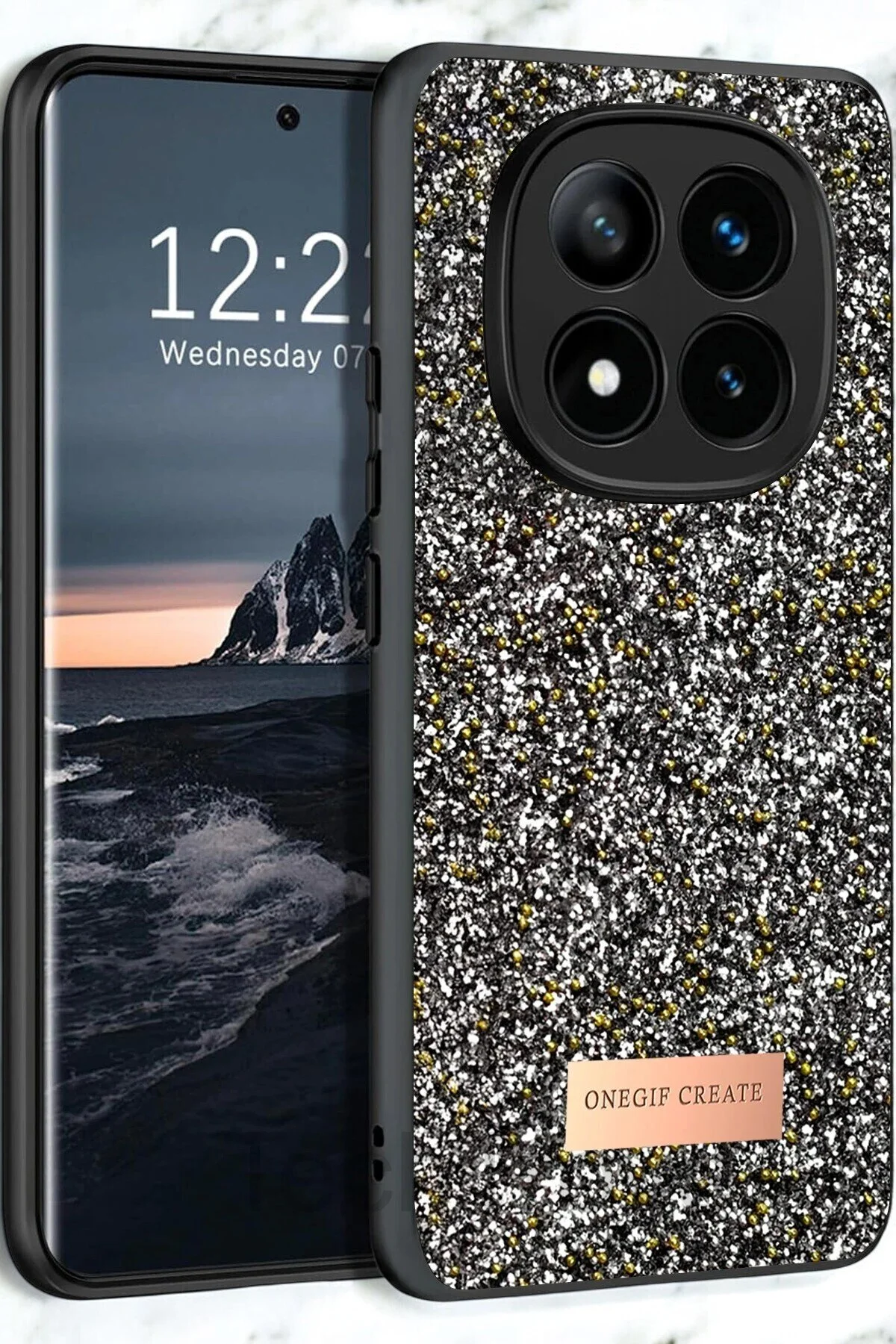 Xiaomi Redmi Note 14 Pro 4G Kılıf Parlak Mozaik Taşlı Simli Tasarımlı Diamond Lüks Kapak